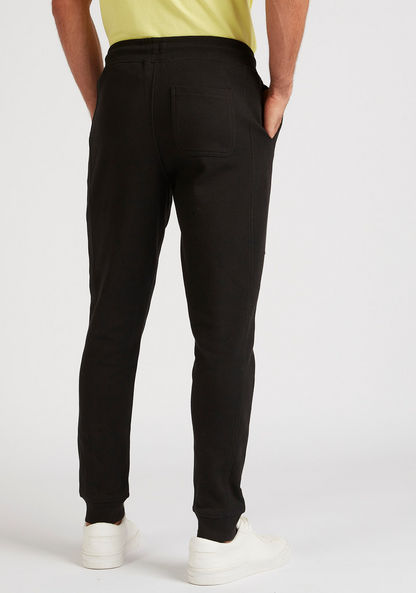 Iconic Solid Joggers with Drawstring Closure and Pockets-Joggers-image-3