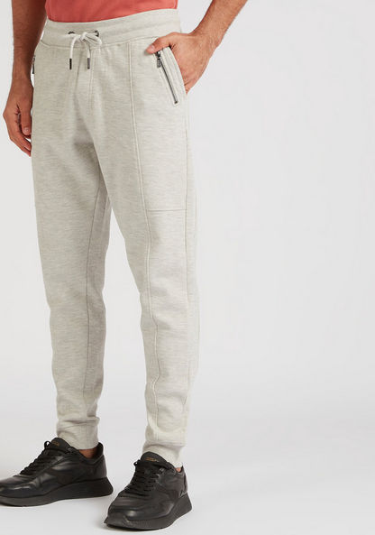 Iconic Textured Joggers with Drawstring Closure and Pockets-Joggers-image-0