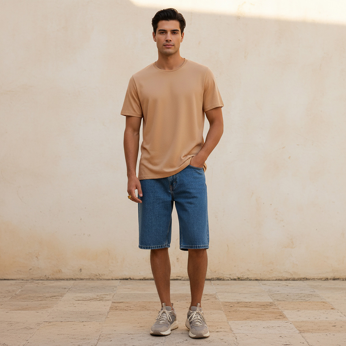 Iconic Slim Fit Textured Crew Neck T-shirt with Short Sleeves-PROMO_SP_SA_2FOR69_110625-image-3