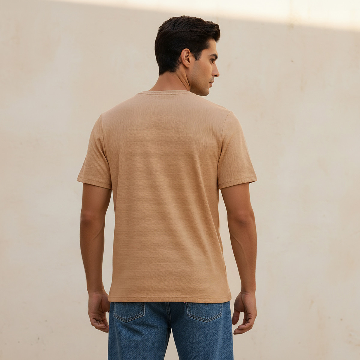 Iconic Slim Fit Textured Crew Neck T-shirt with Short Sleeves-PROMO_SP_SA_2FOR69_110625-image-4