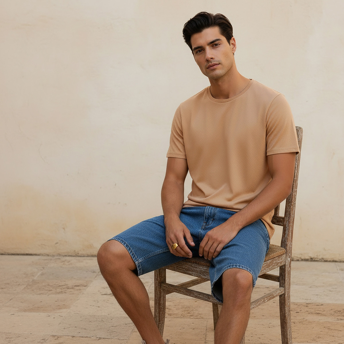 Iconic Slim Fit Textured Crew Neck T-shirt with Short Sleeves-PROMO_SP_SA_2FOR69_110625-image-5