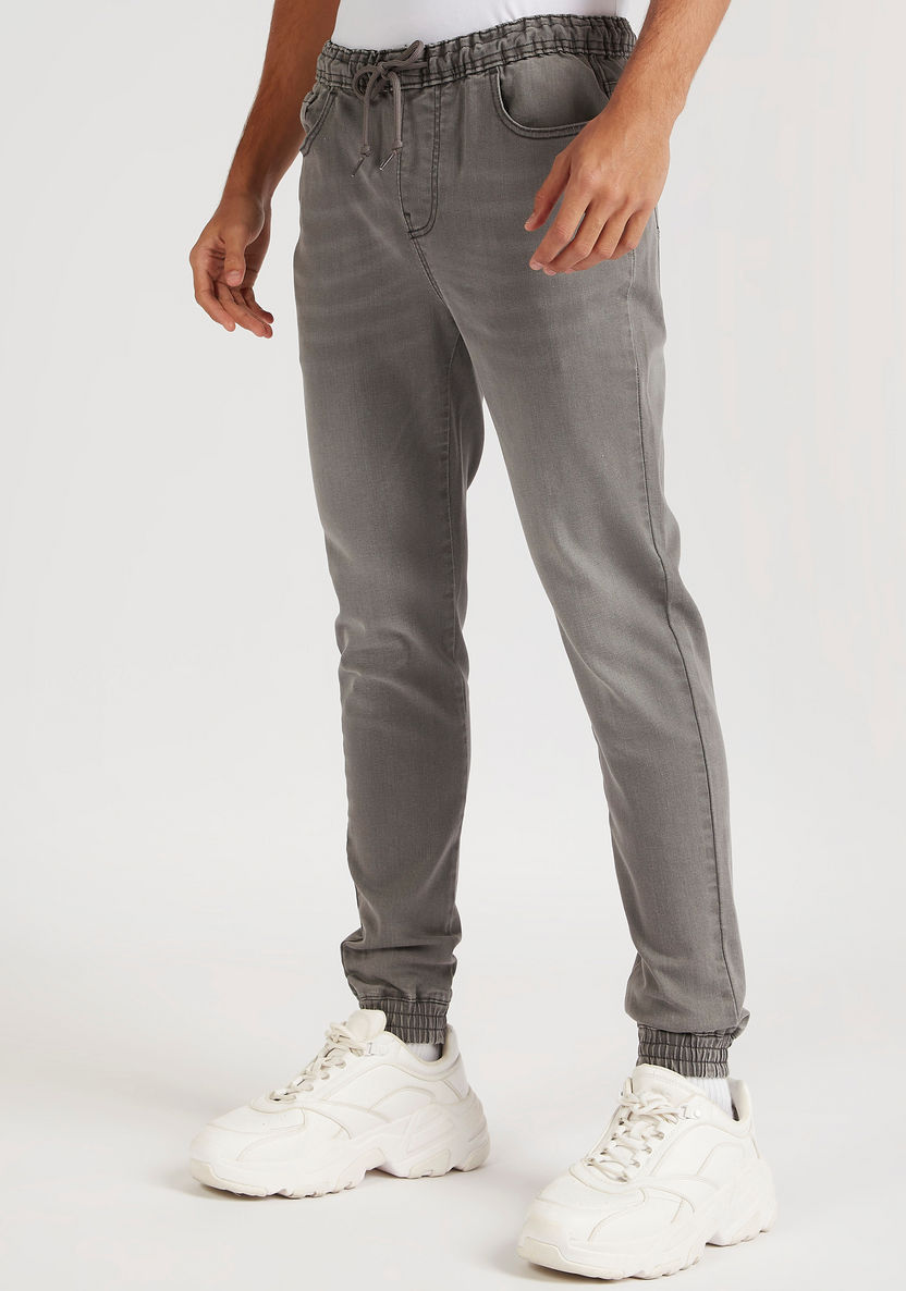 Lee Cooper Solid Joggers with Drawstring Closure-Joggers-image-0