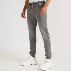 Lee Cooper Solid Joggers with Drawstring Closure
