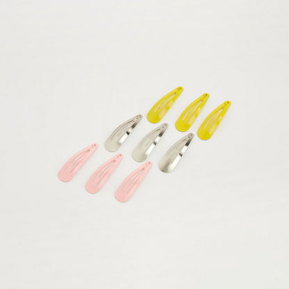 Set of 9 - Solid Metallic Hair Clip-Hair Accessories-image-0