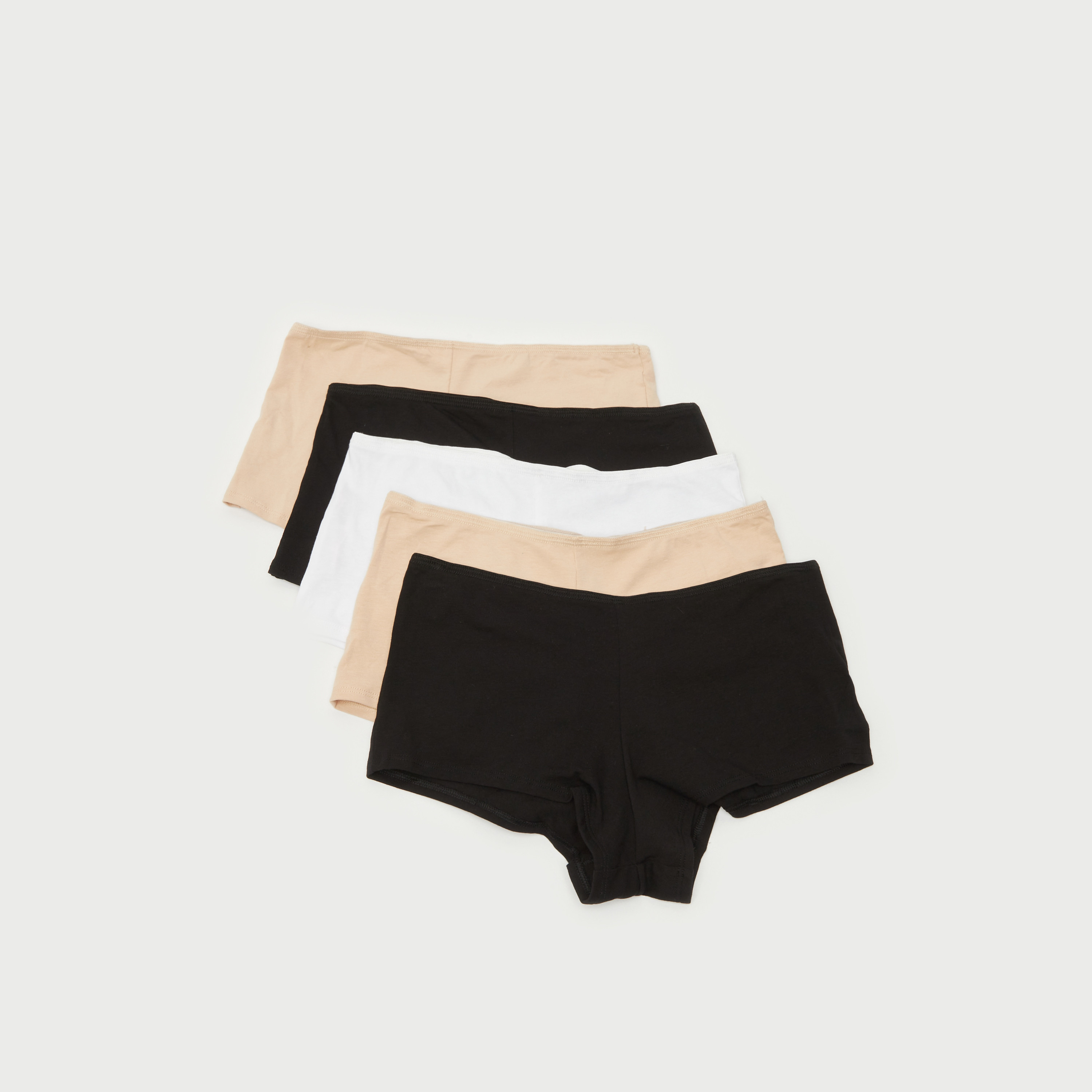 Set of 5 - Boyshorts with Elasticated Waistband and Antibacterial Protection-CP_BESTPRICE_EXCLUSION-image-1