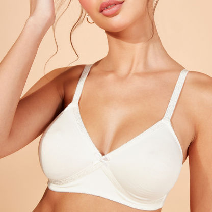 Set of 2 - Solid Bra with Adjustable Straps and Hook and Eye Closure-Bras-image-4
