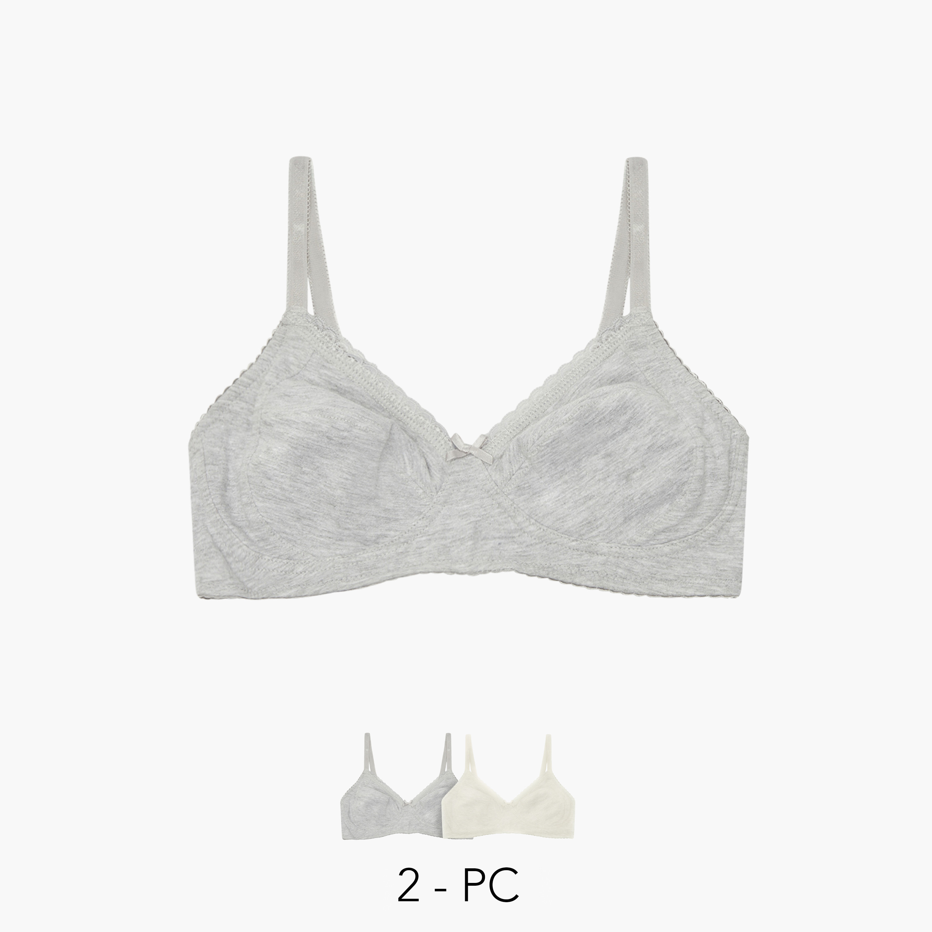 صدرية بتفاصيل دانتيل ومشبك إغلاق وحماية من البكتيريا - طقم من قطعتين-women-clothing-lingerie-bras-image-1