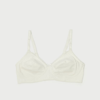 Set of 2 - Solid Bra with Lace Detail and Hook and Eye Closure-Bras-image-3