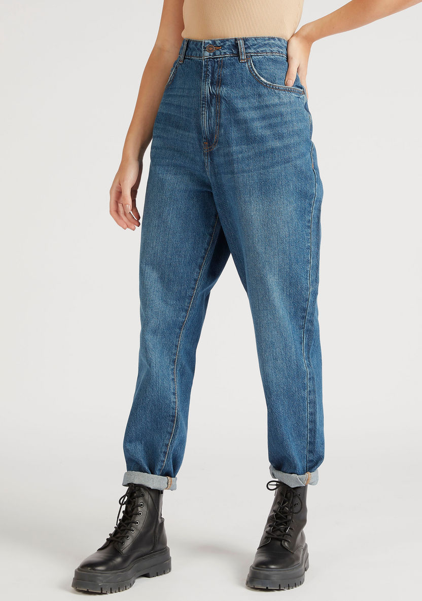 Lee Cooper Solid Denim Jeans with Pockets-Jeans-image-0
