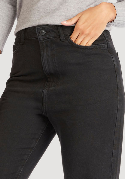 Lee Cooper Solid Jeans with Pockets and Button Closure-Jeans-image-2