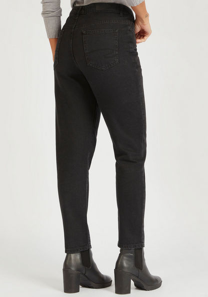 Lee Cooper Solid Jeans with Pockets and Button Closure-Jeans-image-3