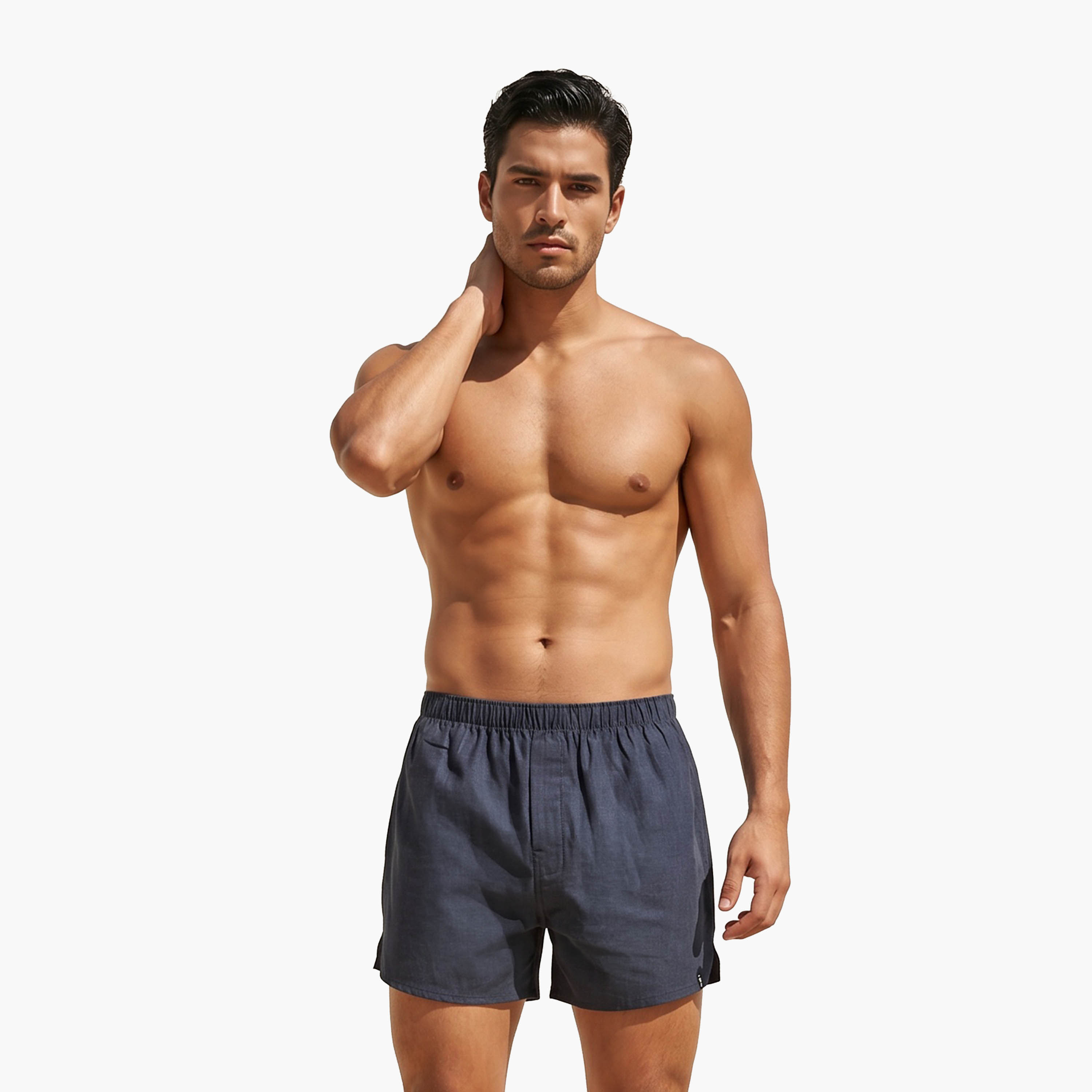 Set of 3 - Boxers with Elasticated Waistband and Antibacterial Protection-men-clothing-innerwear-underwear-image-2