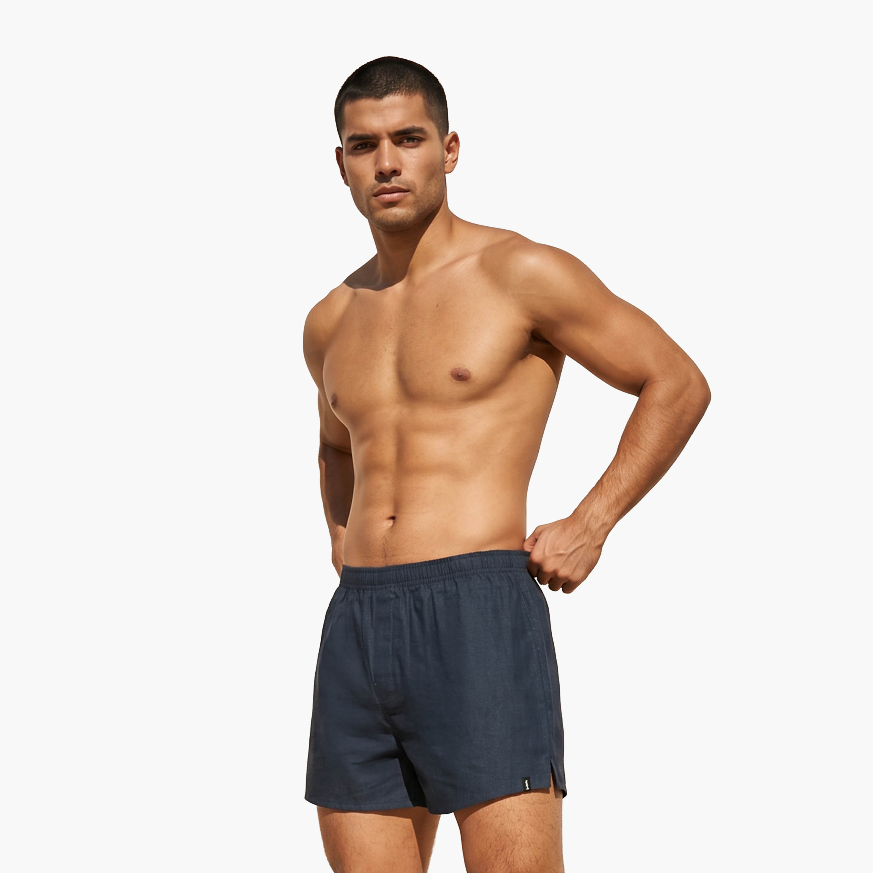 Set of 3 - Boxers with Elasticated Waistband and Antibacterial Protection-men-clothing-innerwear-underwear-image-4