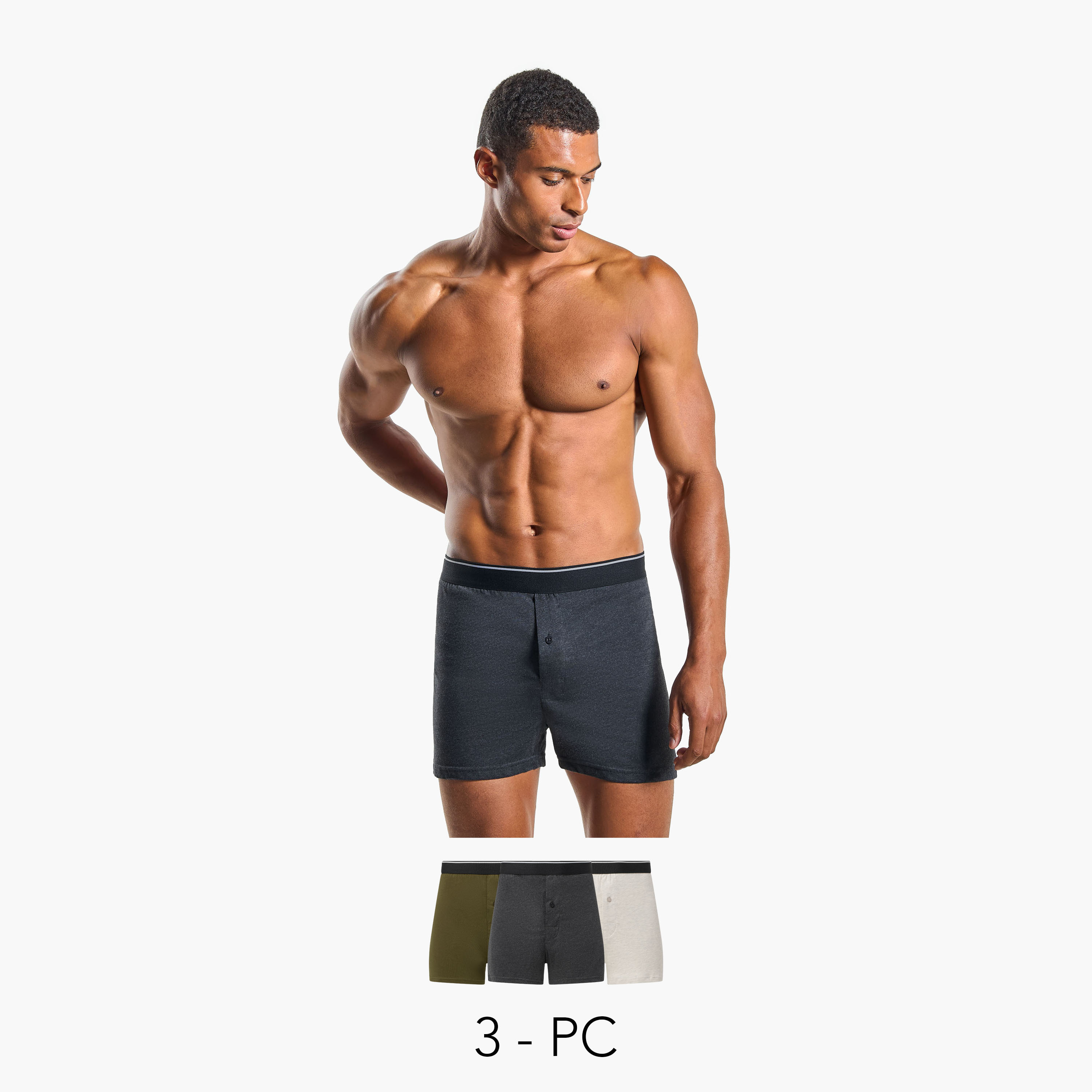 طقم بوكسر 3 قطع بخصر مطّاطي وحماية من البكتيريا-men-clothing-innerwear-underwear-image-1
