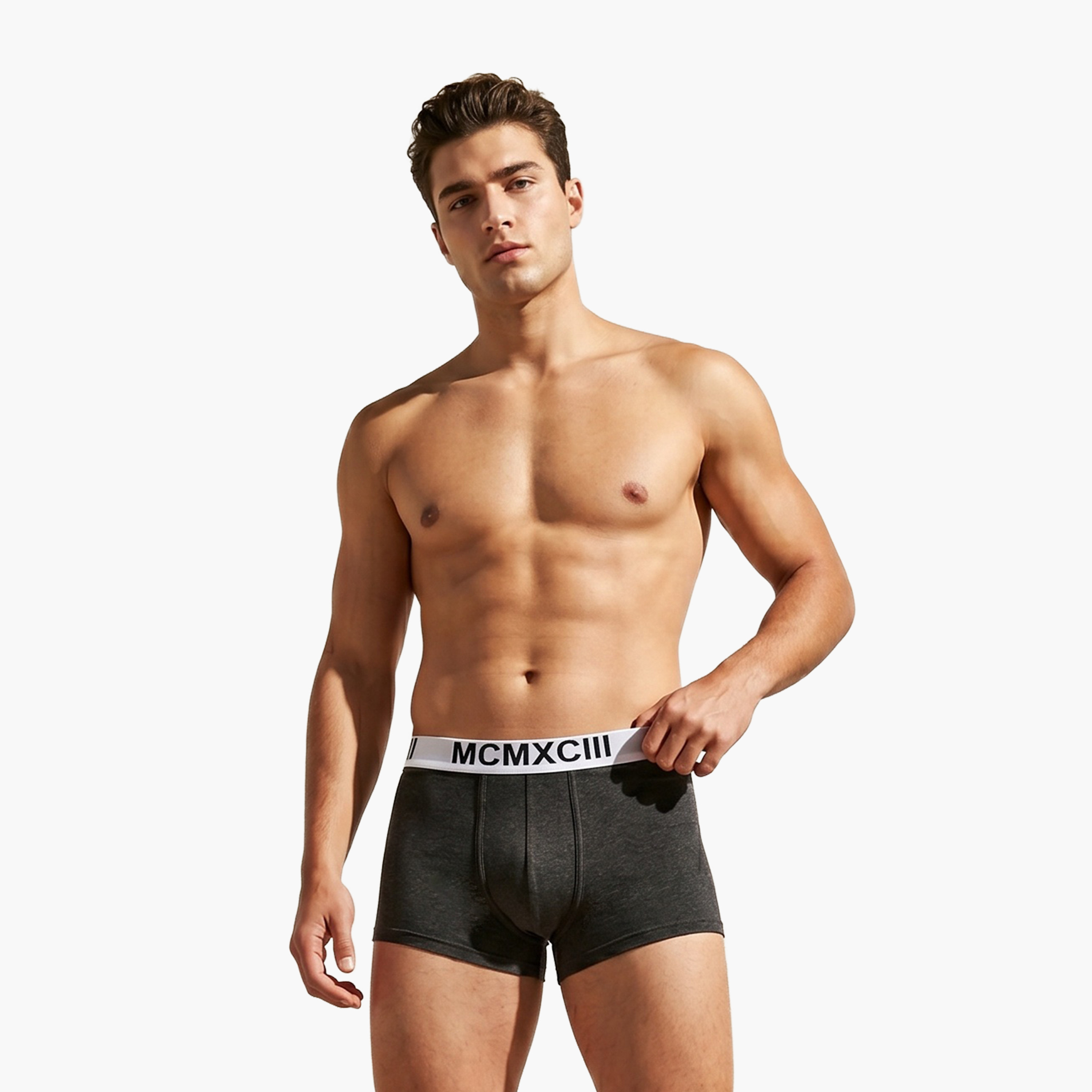 Set of 3 - Trunks with Elasticated Waistband and Antibacterial Protection-men-clothing-innerwear-underwear-image-2
