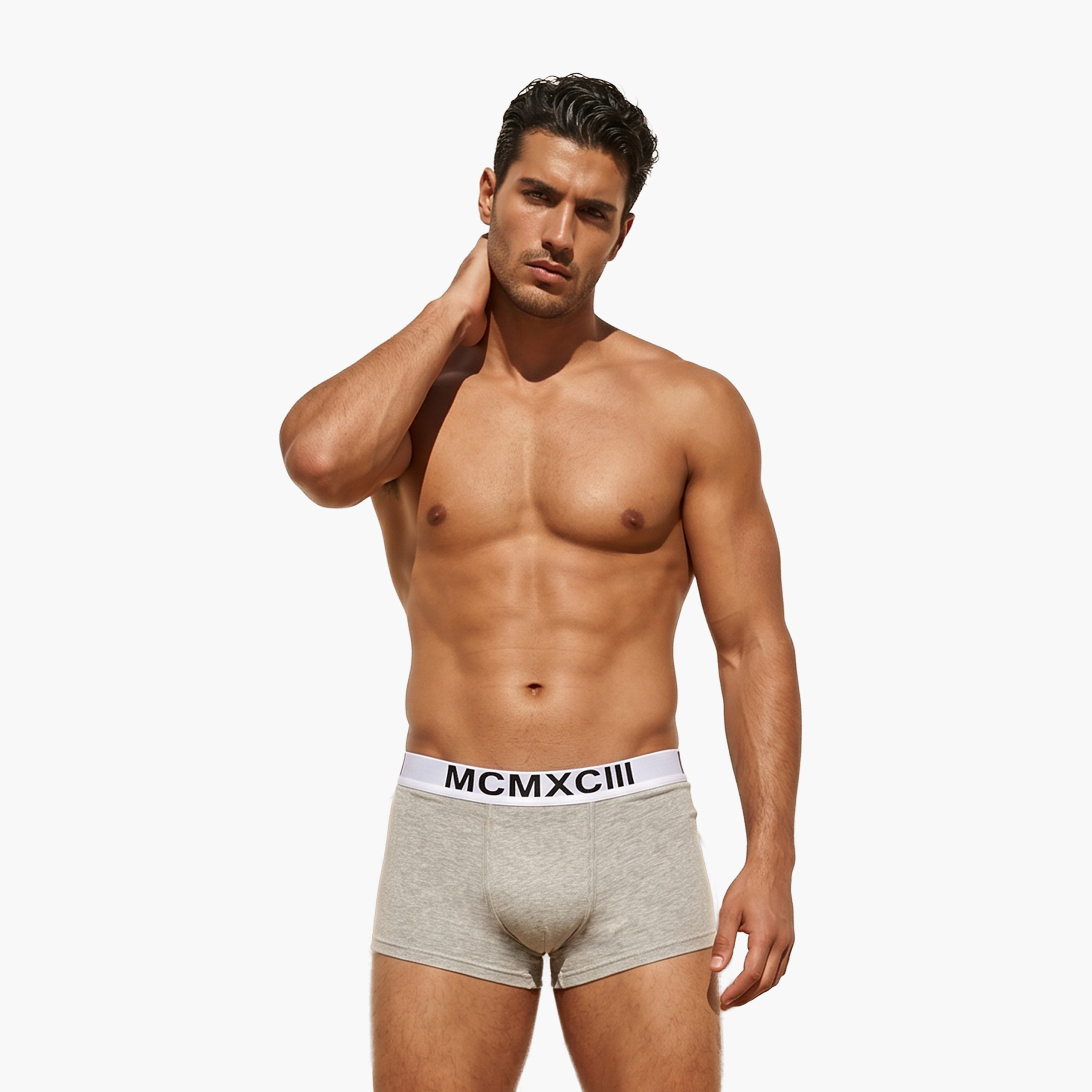Set of 3 - Trunks with Elasticated Waistband and Antibacterial Protection-men-clothing-innerwear-underwear-image-3