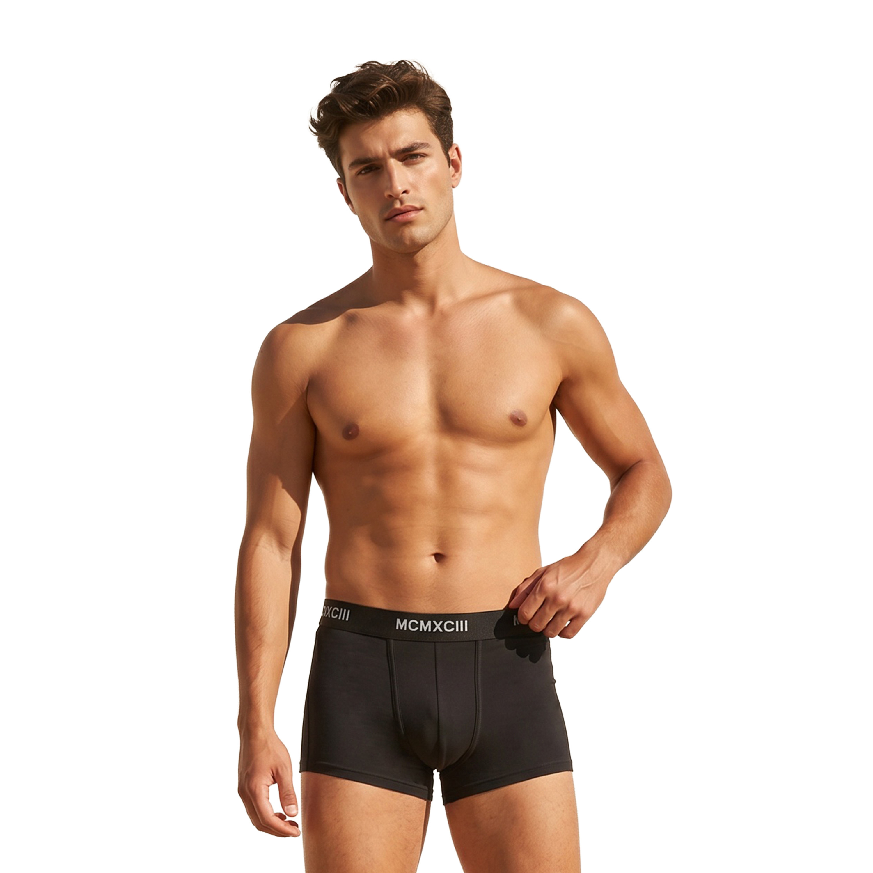 Set of 3 - Trunks with Elasticated Waistband and Antibacterial Protection-men-clothing-innerwear-underwear-image-4