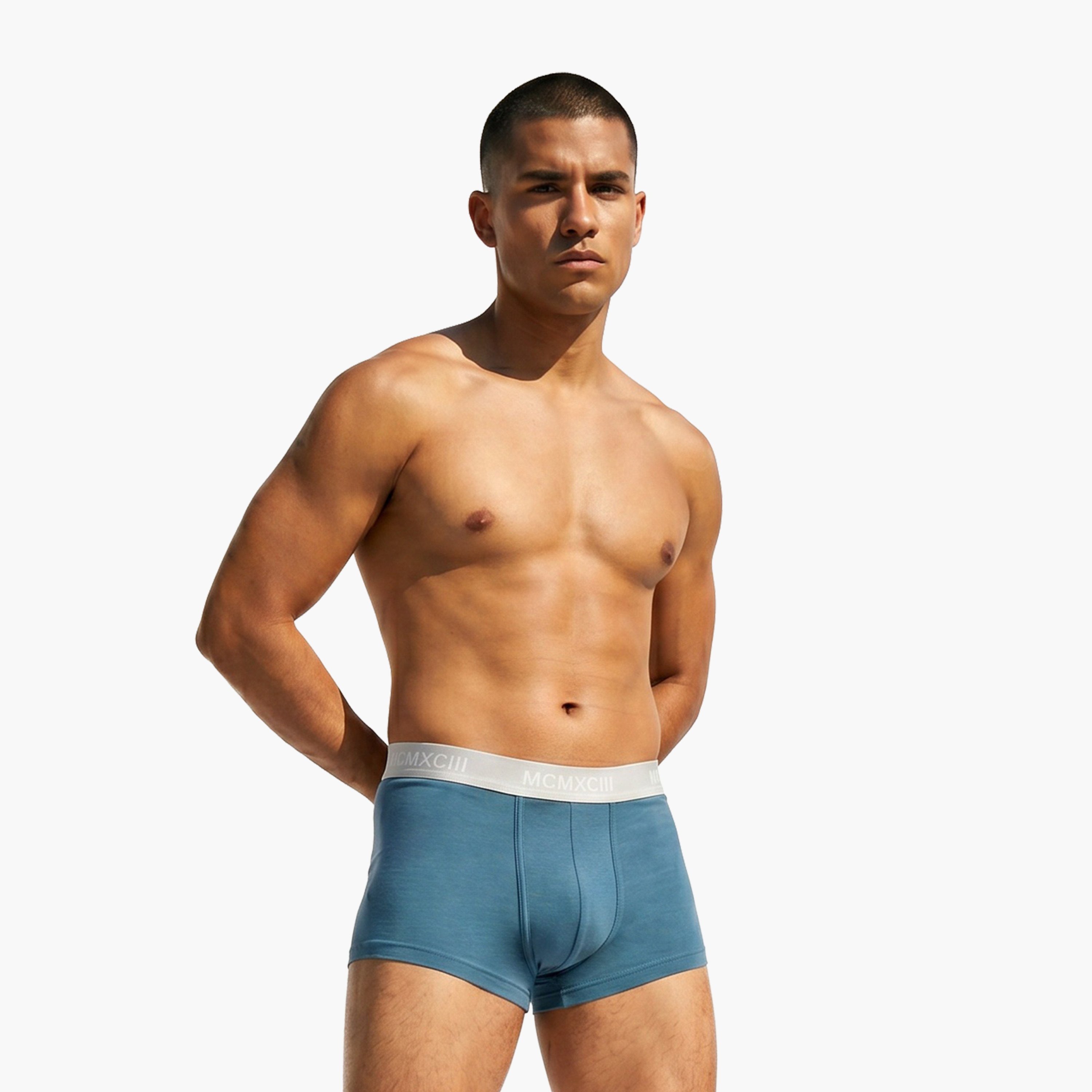 Set of 3 - Trunks with Elasticated Waistband and Antibacterial Protection-men-clothing-innerwear-underwear-image-2