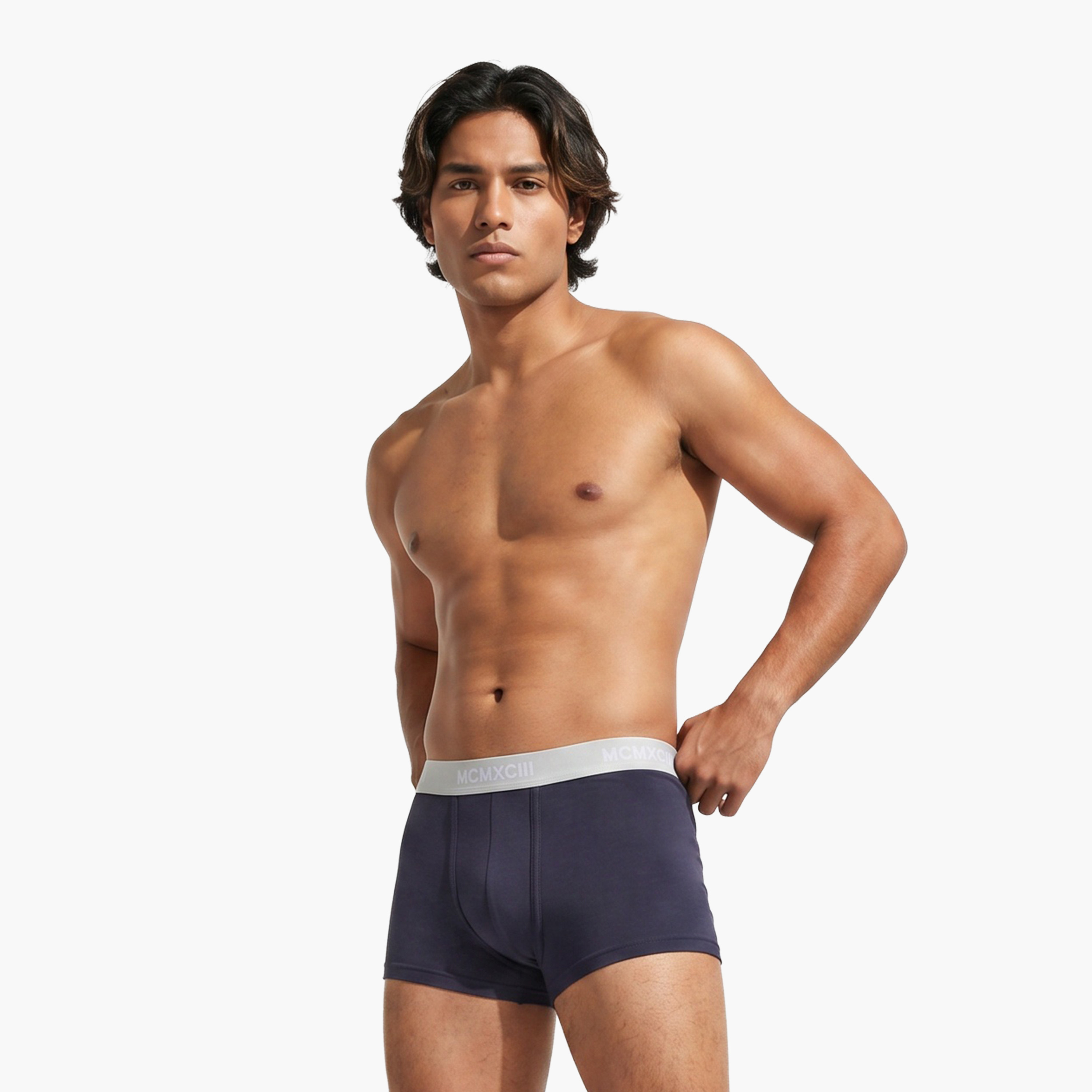 Set of 3 - Trunks with Elasticated Waistband and Antibacterial Protection-men-clothing-innerwear-underwear-image-3