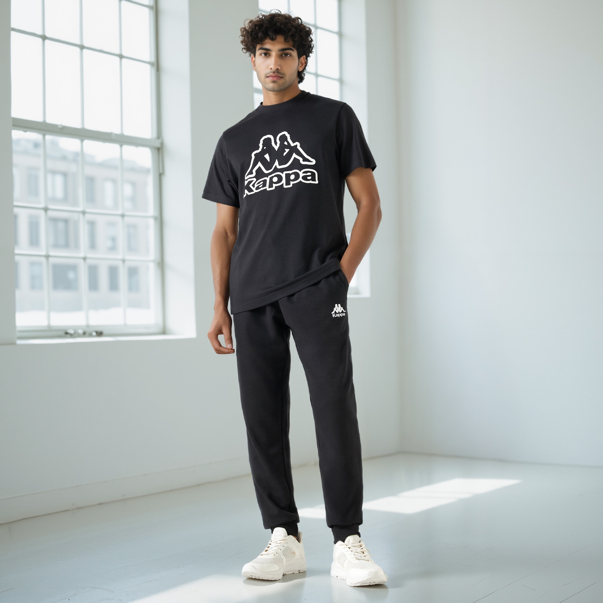 Kappa Relaxed Fit Logo Detail Joggers with Drawstring Closure and Pockets-men-clothing-sportswearandactivewear-bottoms-joggers-image-2