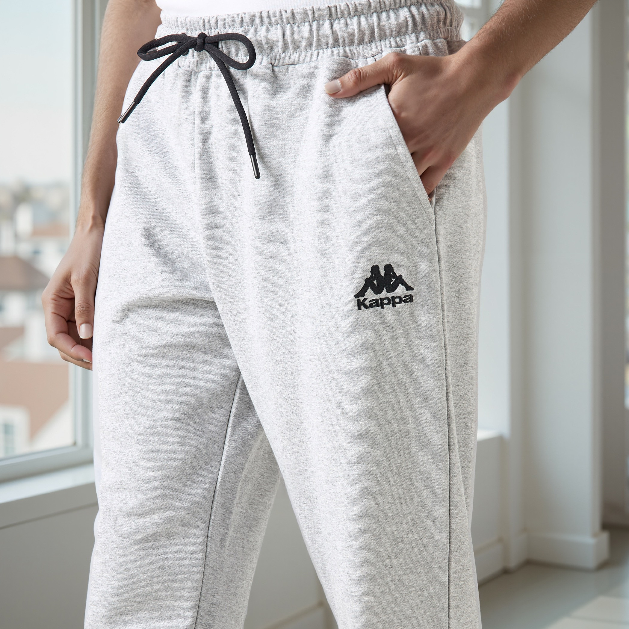 Kappa Relaxed Fit Logo Detail Joggers with Drawstring Closure and Pockets-men-clothing-sportswearandactivewear-bottoms-joggers-image-4