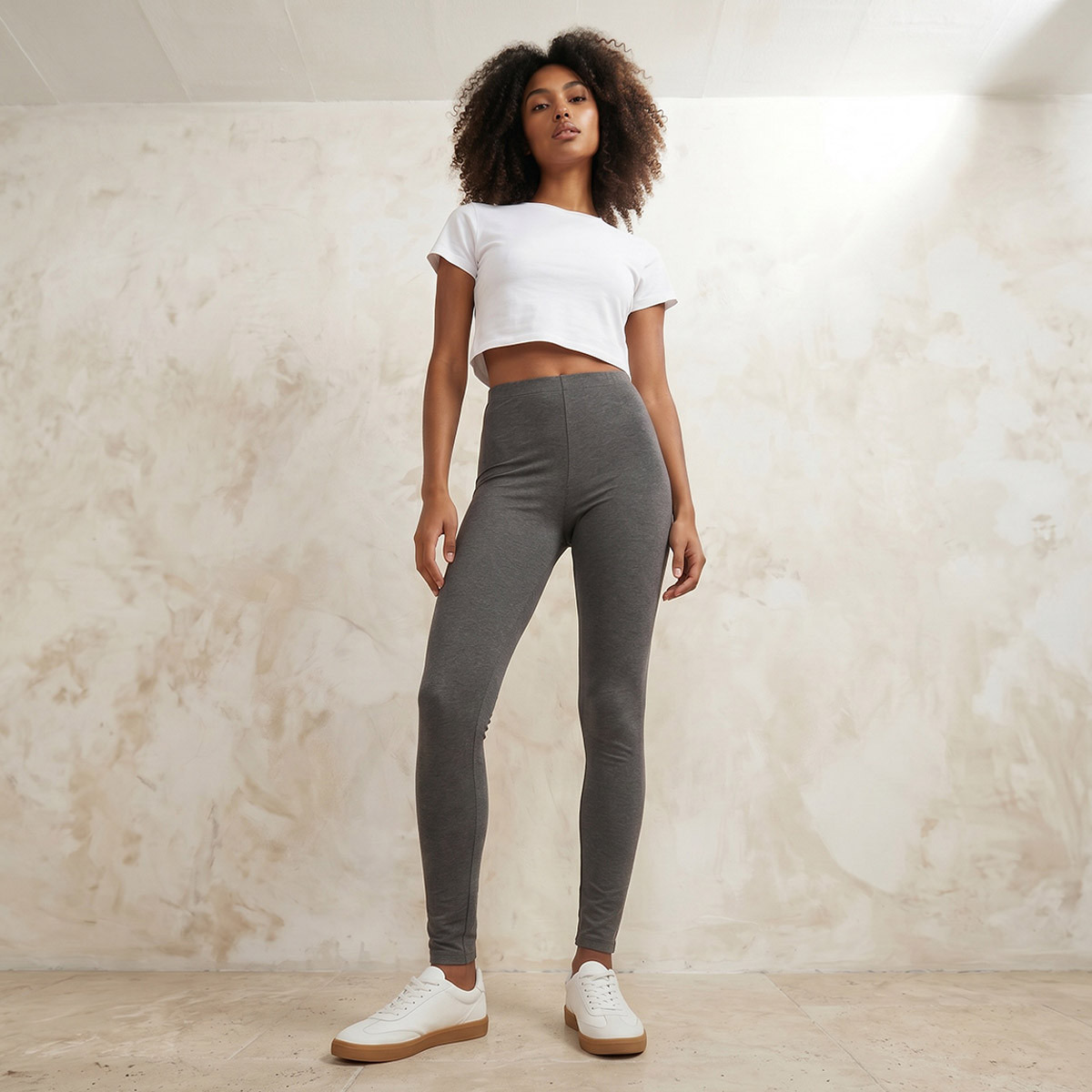 Splash Basics High Waist Full Length UltraStretch Cotton Leggings with Elasticated Waist-women-clothing-leggings-image-5