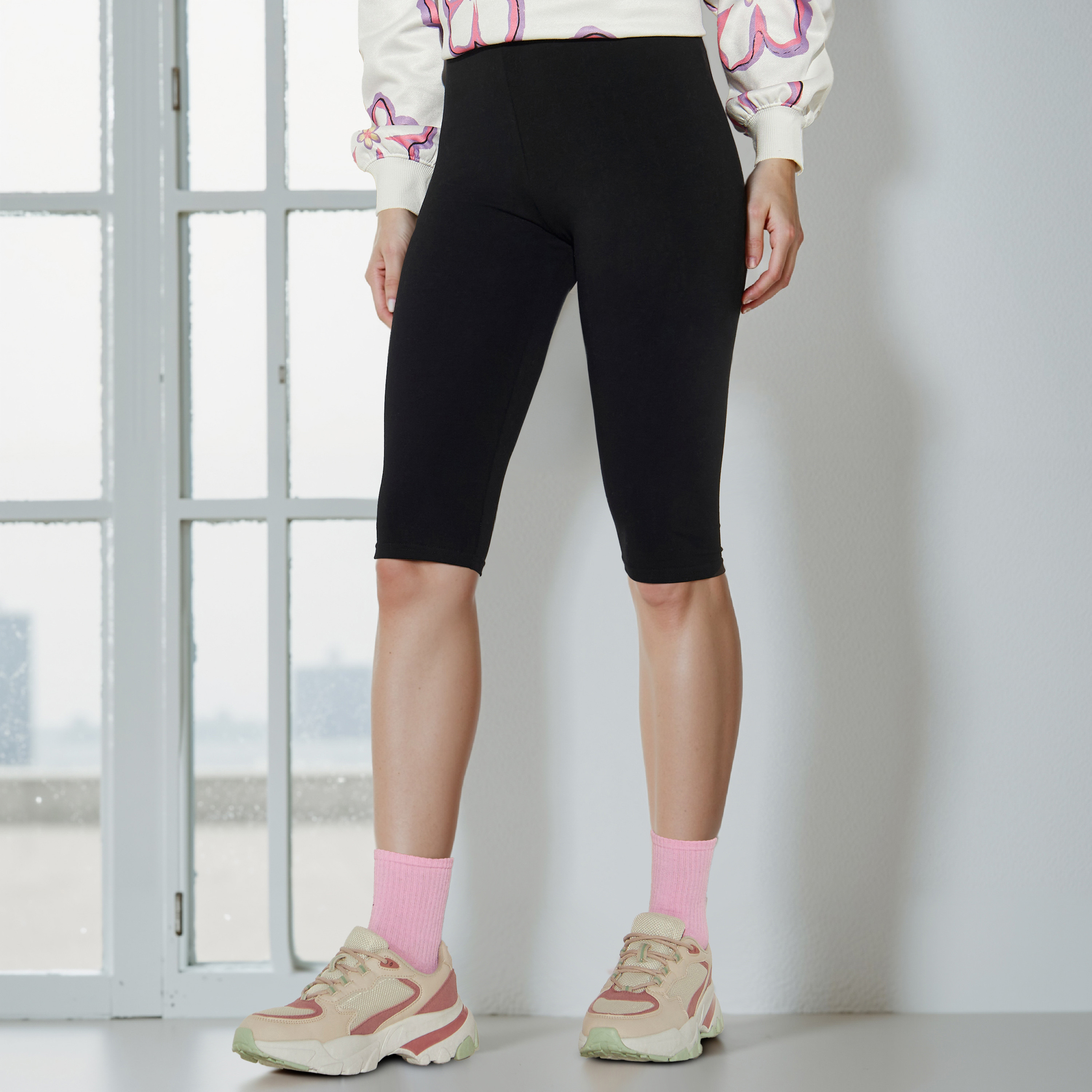 High Waist UltraStretch Cycling Shorts with FlexiComfort Waist-CP_BESTPRICE_EXCLUSION-image-1