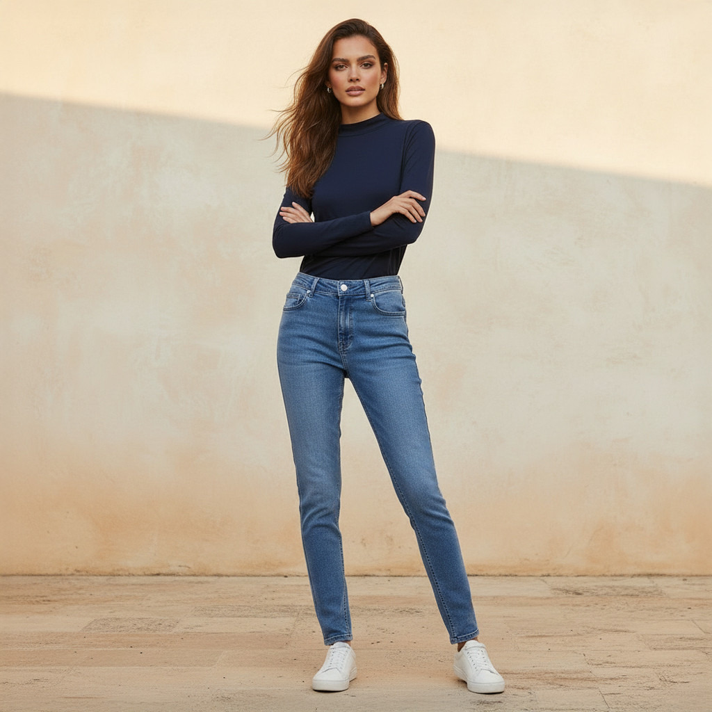 بنطلون جينز بقصة ضيقة وخصر متوسط-women-clothing-bottoms-jeans-image-8