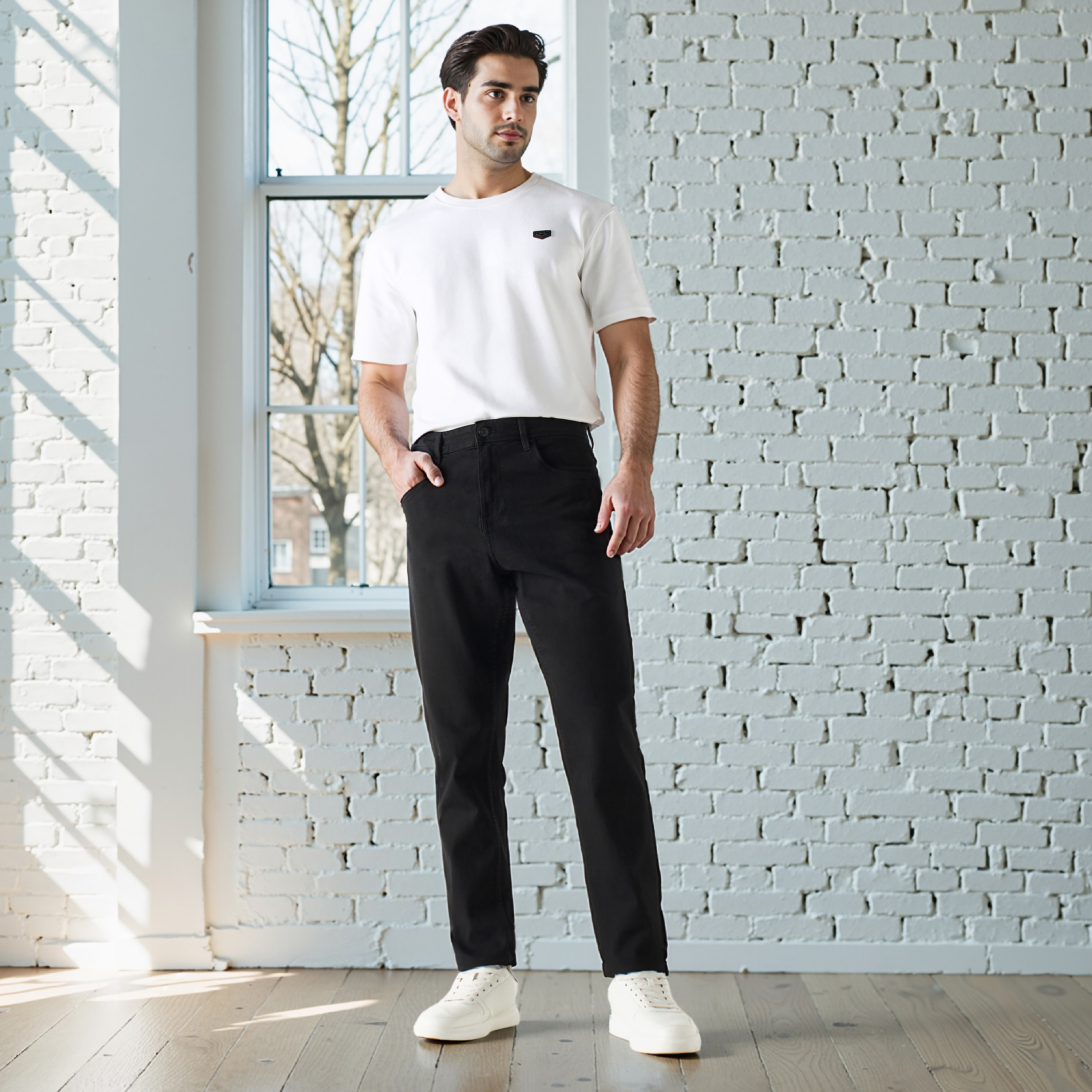 Tapered Fit Jeans with Pockets-men-clothing-jeans-image-2