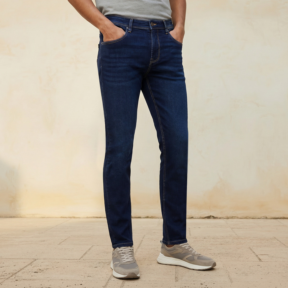 Tapered Fit Jeans with Pockets-men-clothing-jeans-image-1