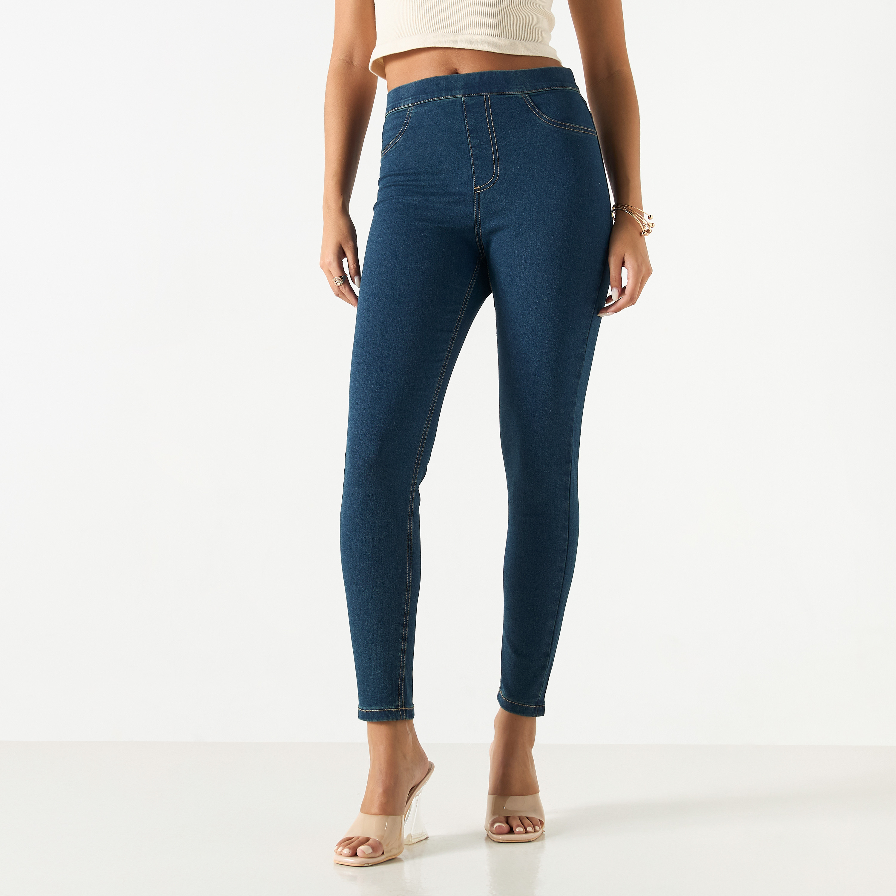 Buy Women s Denim Jeggings with Pockets Online Centrepoint KSA