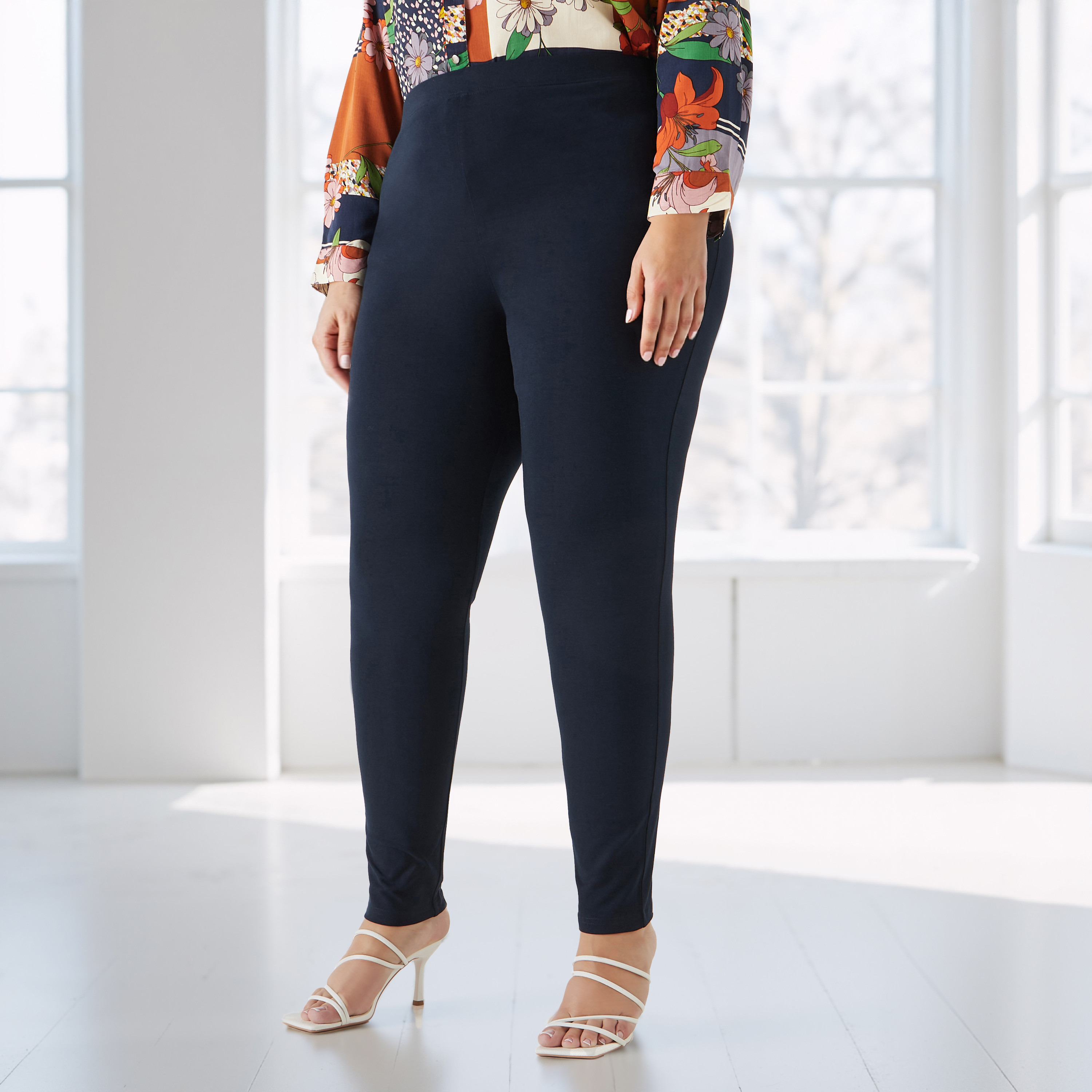 Plus Size Ulla Popken Leggings with Elasticated Waistband-women-clothing-bottoms-leggings-image-1