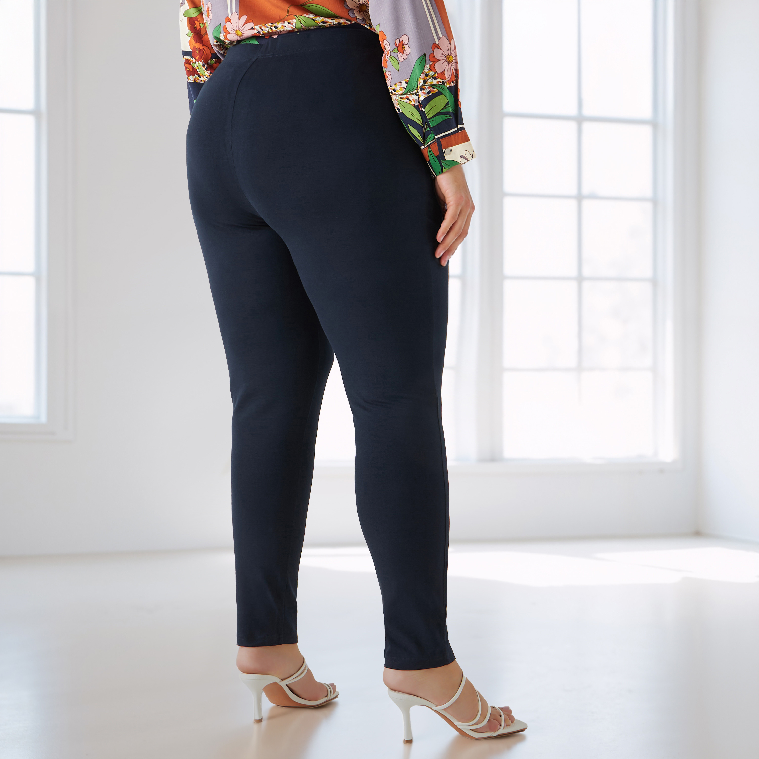 Plus Size Ulla Popken Leggings with Elasticated Waistband-women-clothing-bottoms-leggings-image-3
