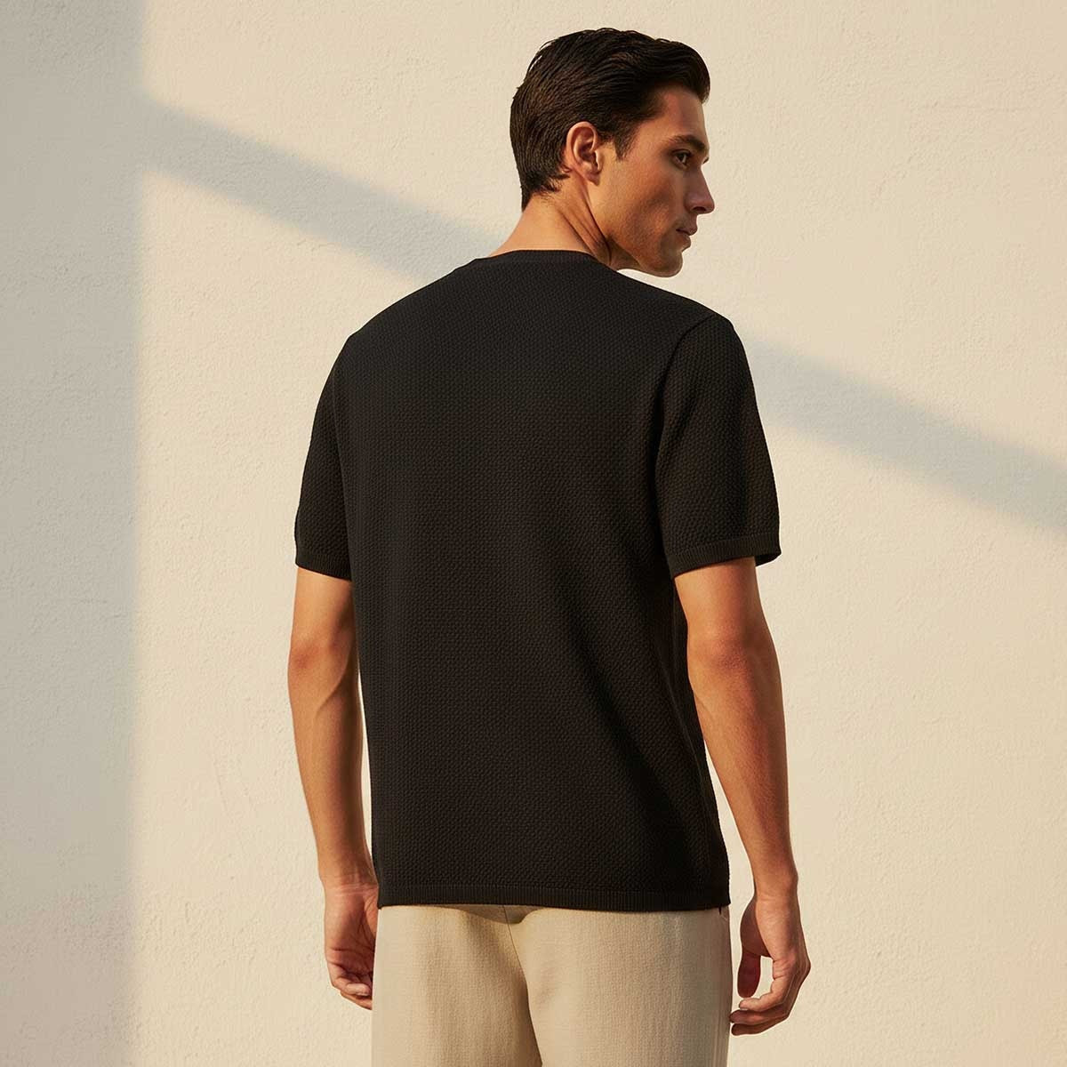 Iconic Regular Fit Crew Neck Short Sleeves Textured T-shirt-men-clothing-tshirtsandpolos-tshirts-image-4