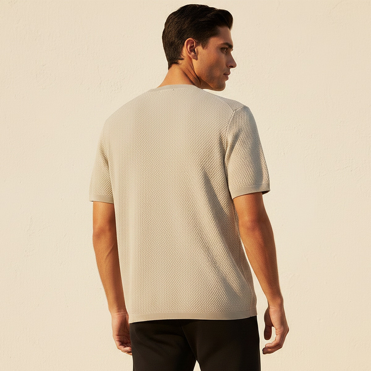 Iconic Regular Fit Crew Neck Short Sleeves Textured T-shirt-men-clothing-tshirtsandpolos-tshirts-image-4