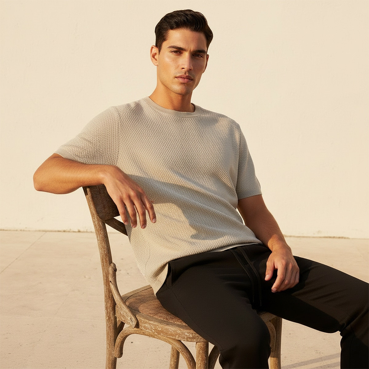 Iconic Regular Fit Crew Neck Short Sleeves Textured T-shirt-men-clothing-tshirtsandpolos-tshirts-image-6