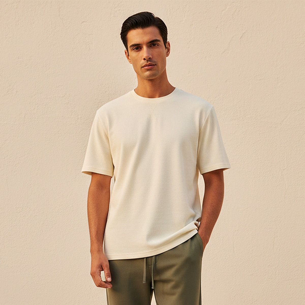 Splash Basic Relaxed Fit Crew Neck Short Sleeves Textured T-shirt-men-clothing-tshirtsandpolos-tshirts-image-1