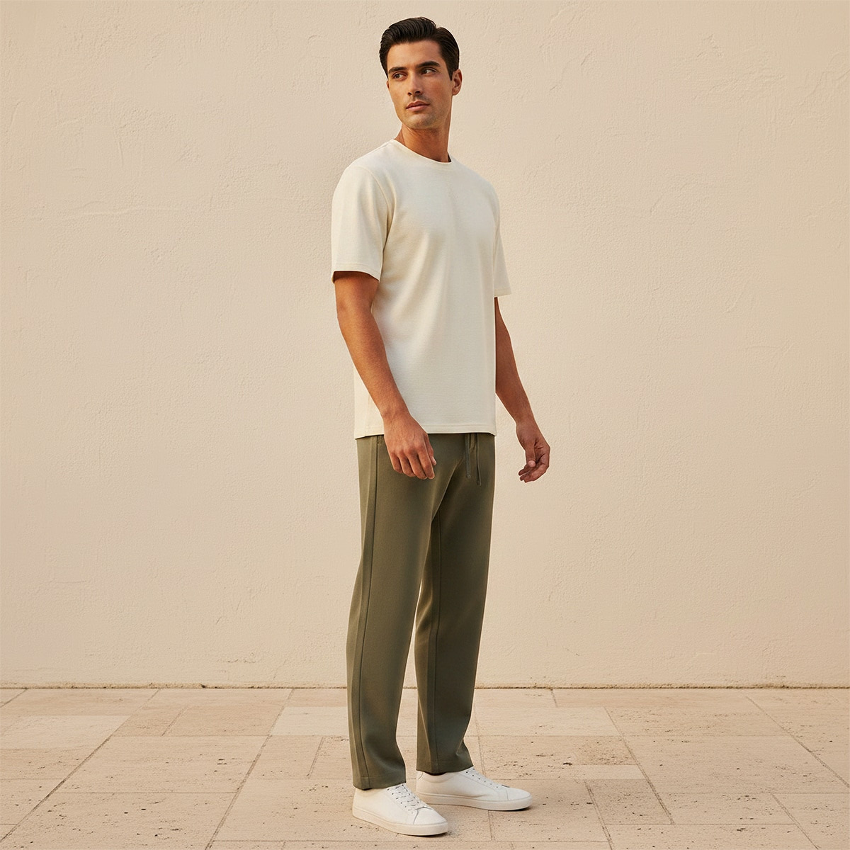 Splash Basic Relaxed Fit Crew Neck Short Sleeves Textured T-shirt-men-clothing-tshirtsandpolos-tshirts-image-3