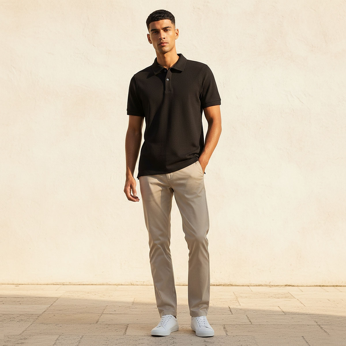 تيشيرت بولو بارز الملمس بأكمام قصيرة من سبلاش بيسك-men-clothing-tshirtsandpolos-polos-image-3