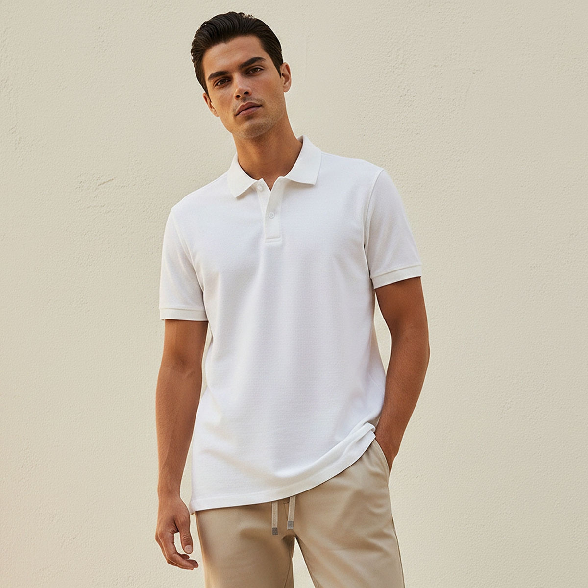 تيشيرت بولو بارز الملمس بأكمام قصيرة من سبلاش بيسك-men-clothing-tshirtsandpolos-polos-image-1