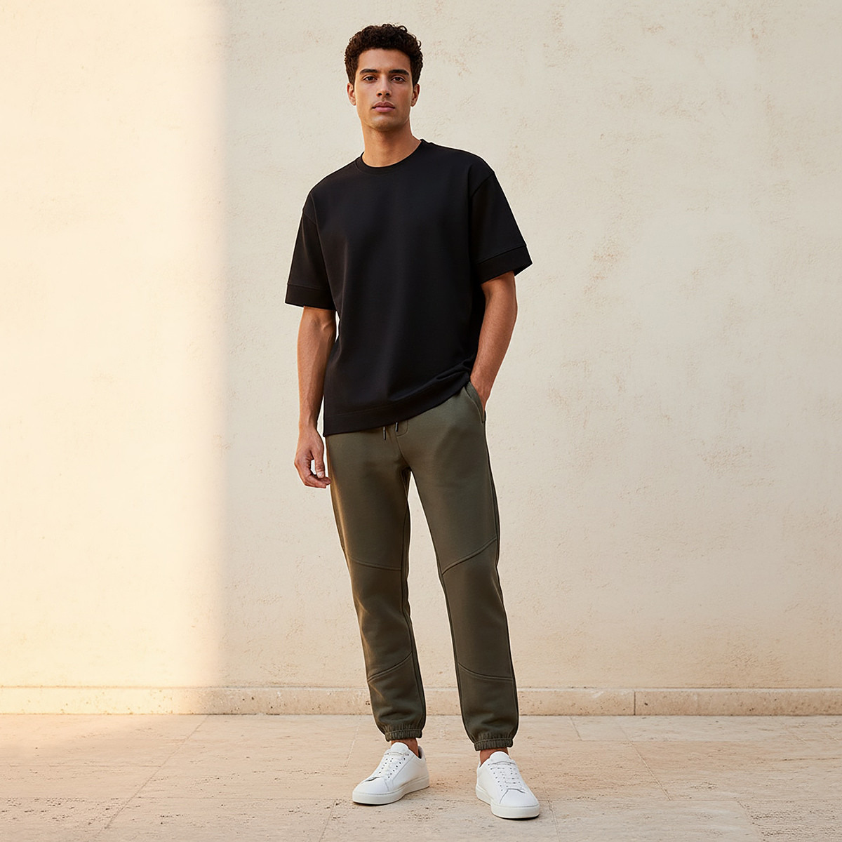 تيشيرت بقصّة عادية وياقة ضيقة وأكمام قصيرة للرجال-men-clothing-tshirtsandpolos-tshirts-image-3