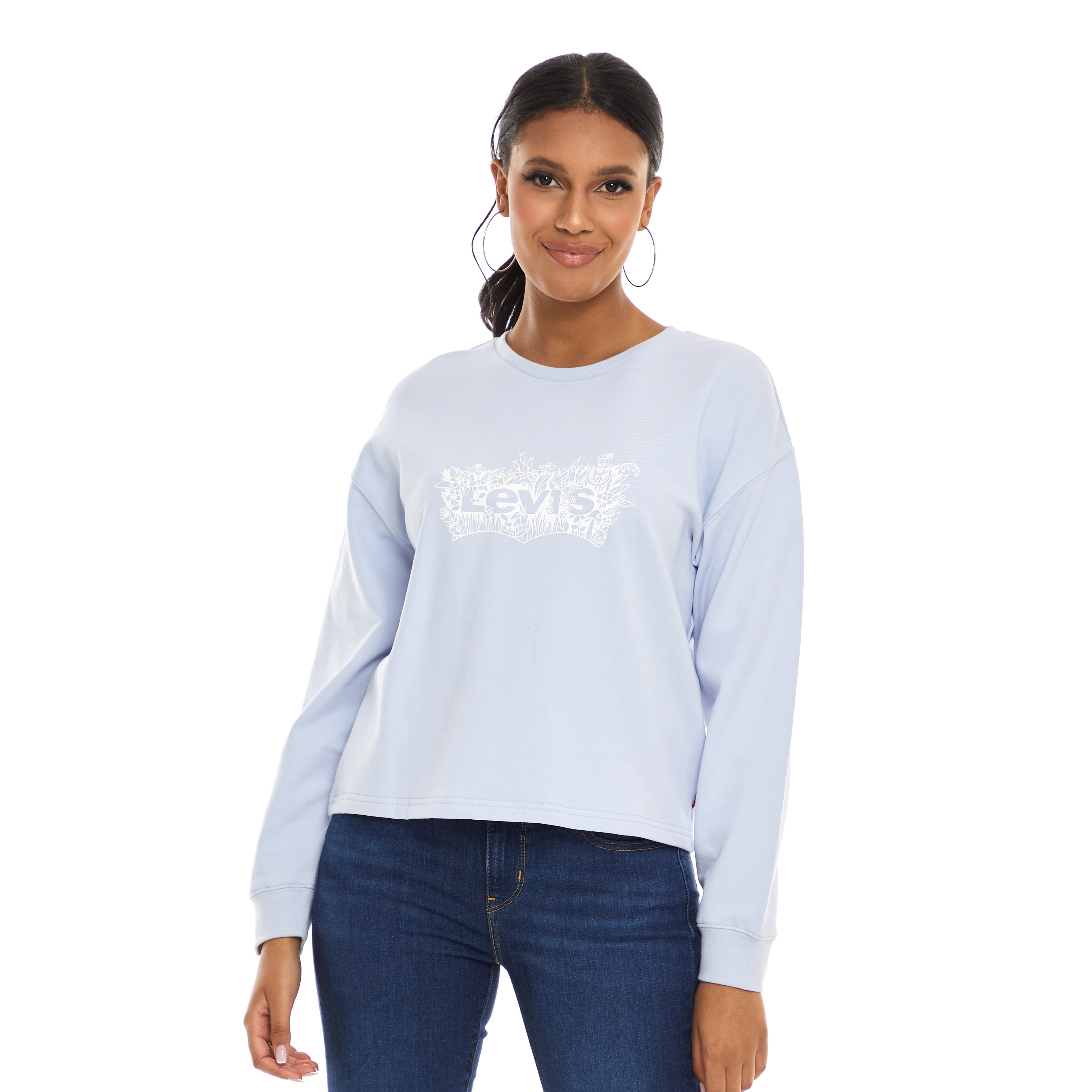Levi's Women Blue Printed Crew Neck Sweatshirt-women-clothing-hoodiesandsweatshirts-sweatshirts-image-1