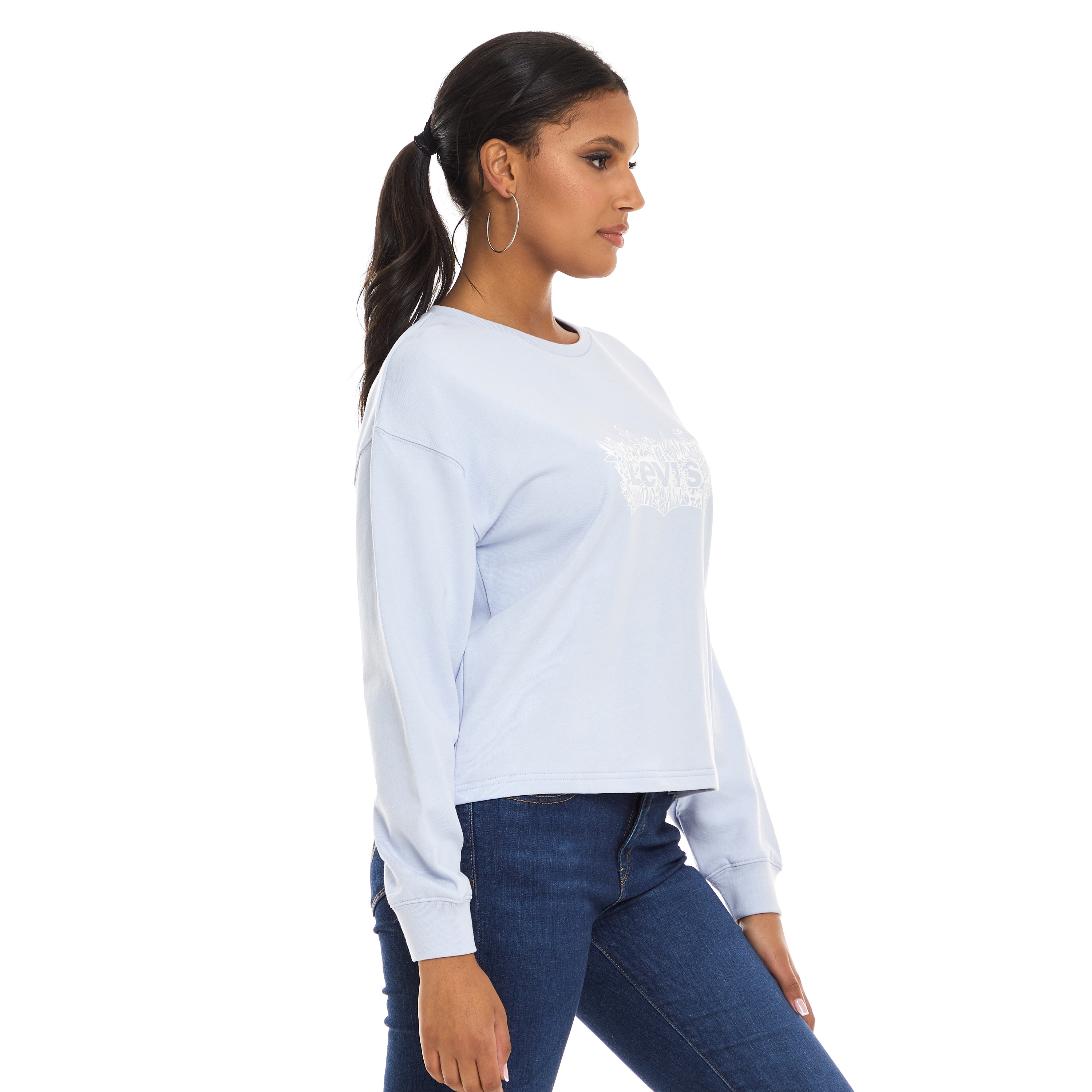 Levi's Women Blue Printed Crew Neck Sweatshirt-women-clothing-hoodiesandsweatshirts-sweatshirts-image-3