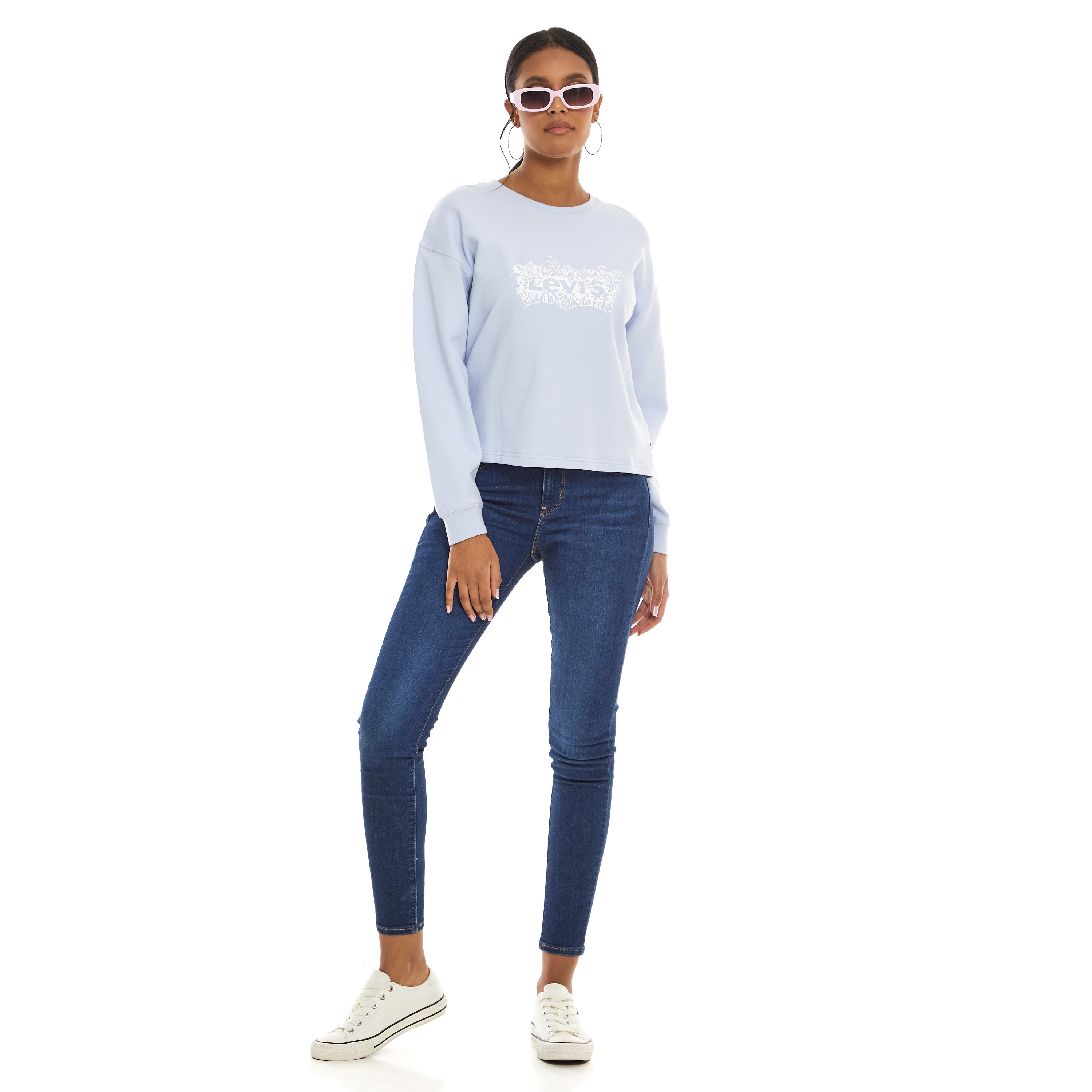Levi's Women Blue Printed Crew Neck Sweatshirt-women-clothing-hoodiesandsweatshirts-sweatshirts-image-5