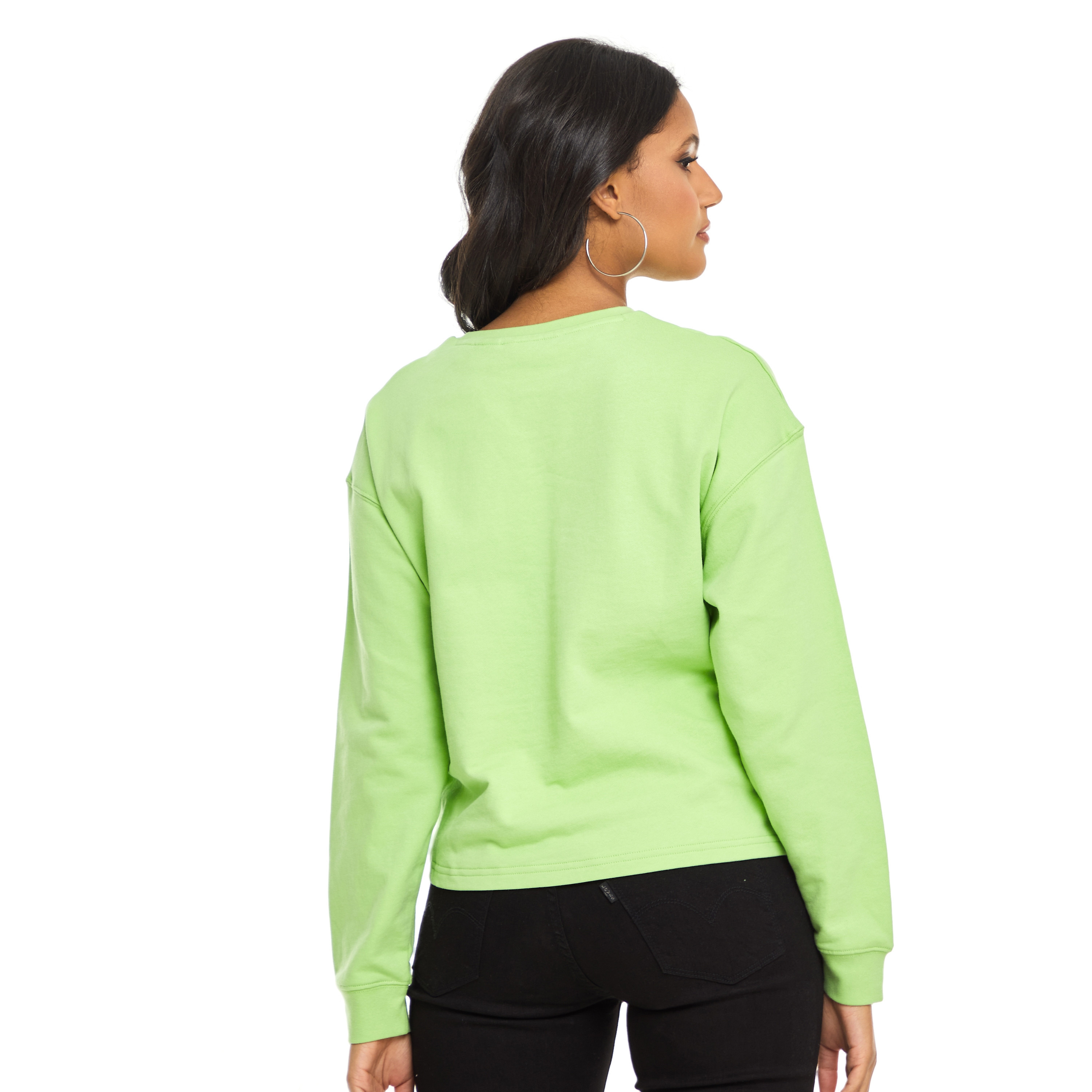 Levi's Women Green Printed Crew Neck Sweatshirt-women-clothing-hoodiesandsweatshirts-sweatshirts-image-2