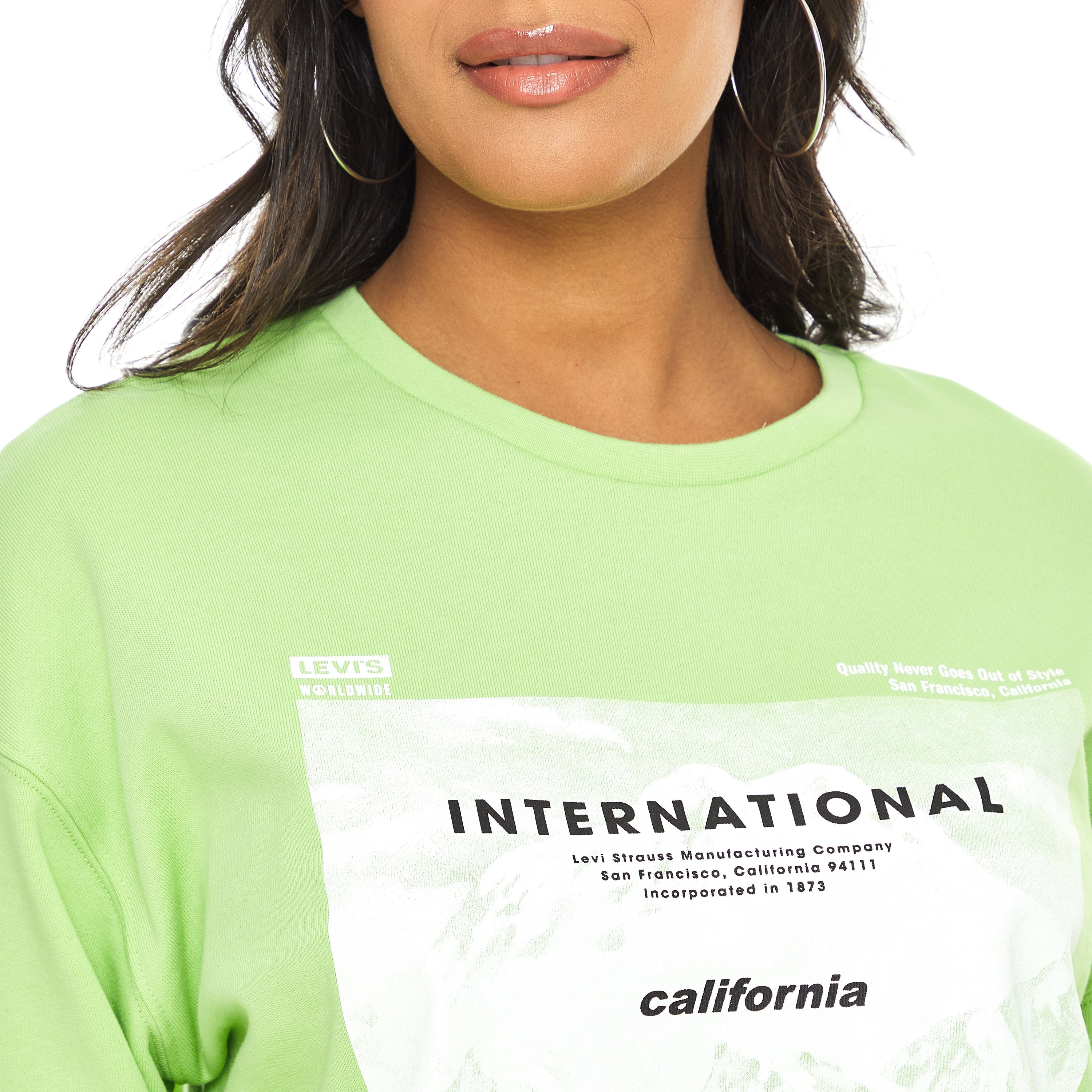 Levi's Women Green Printed Crew Neck Sweatshirt-women-clothing-hoodiesandsweatshirts-sweatshirts-image-4