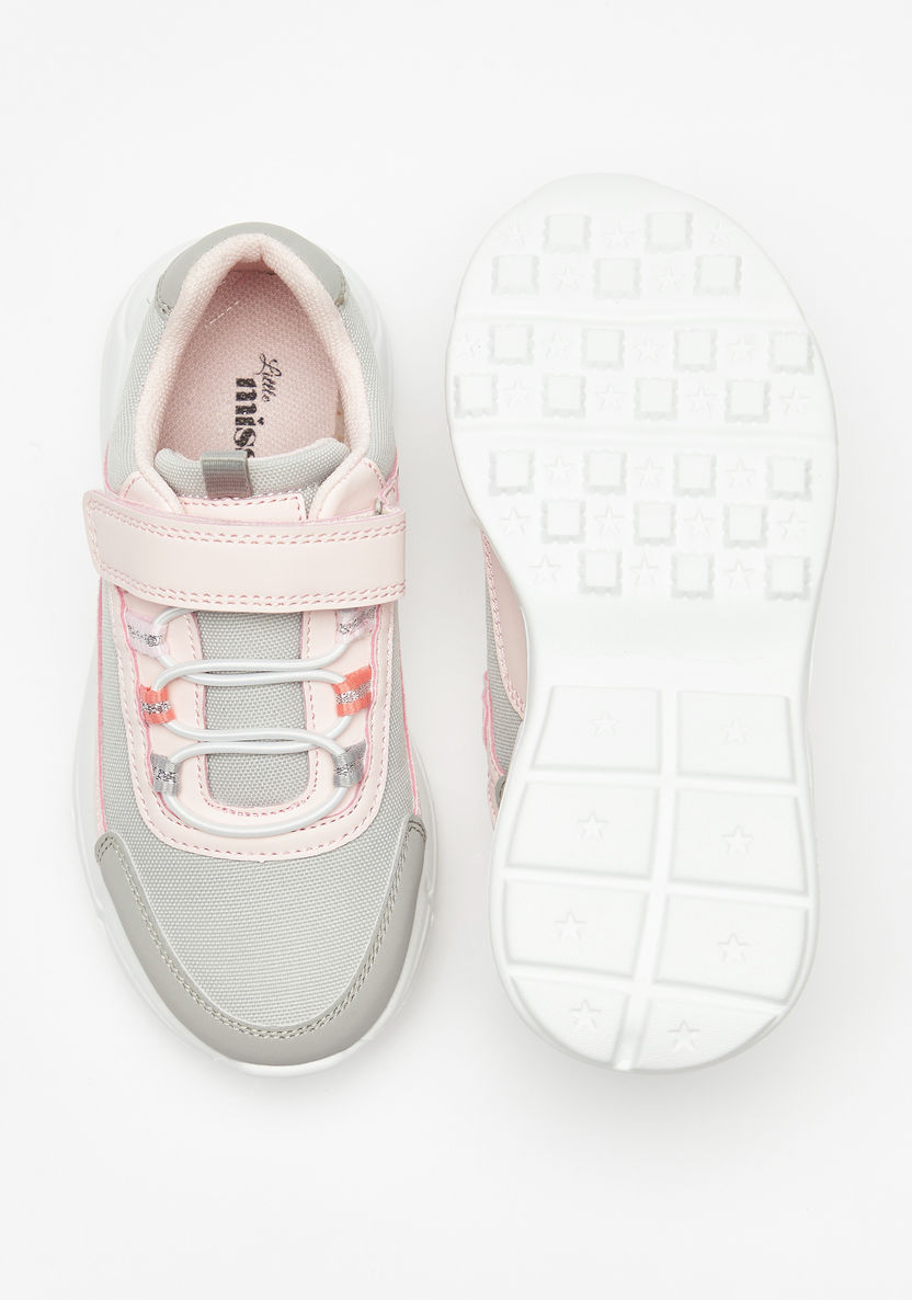 Kappa Girls' Colourblocked Sneakers with Hook and Loop Closure-Girl%27s Sneakers-image-3