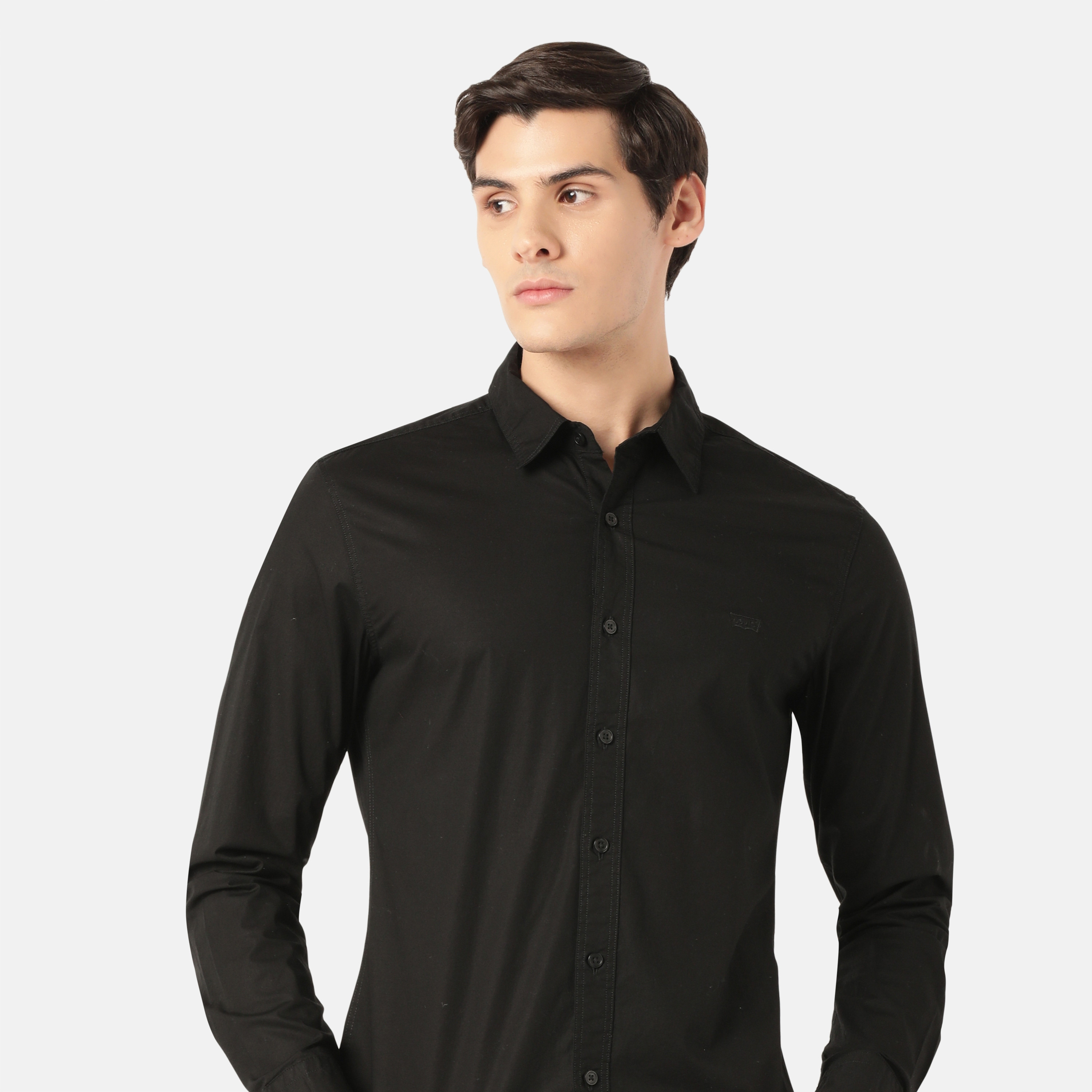 Levi's Plain Collared Long Sleeves Men's Shirt-men-clothing-shirts-image-2