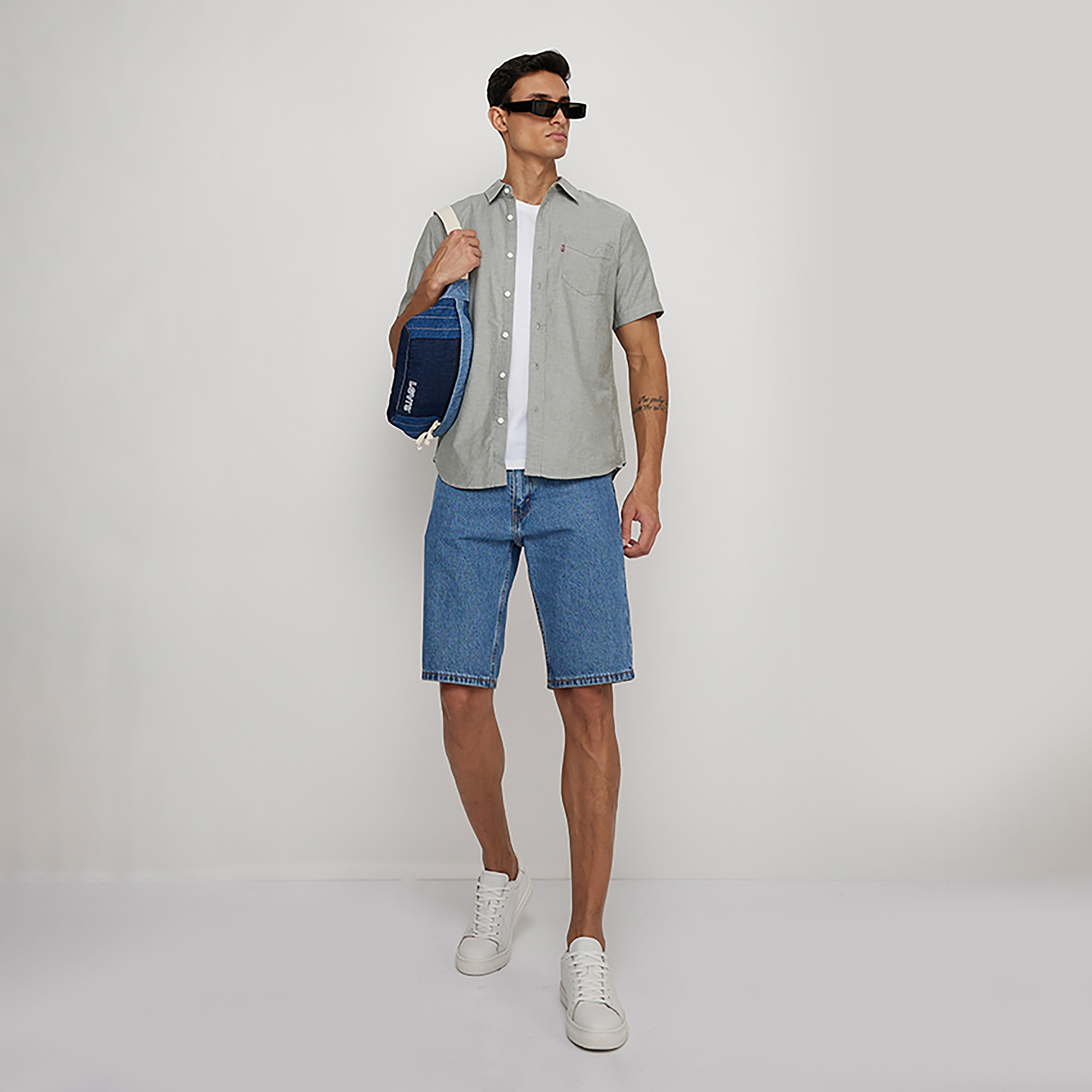Levi's Plain Collared Short Sleeves Casual Shirt-men-clothing-shirts-image-2