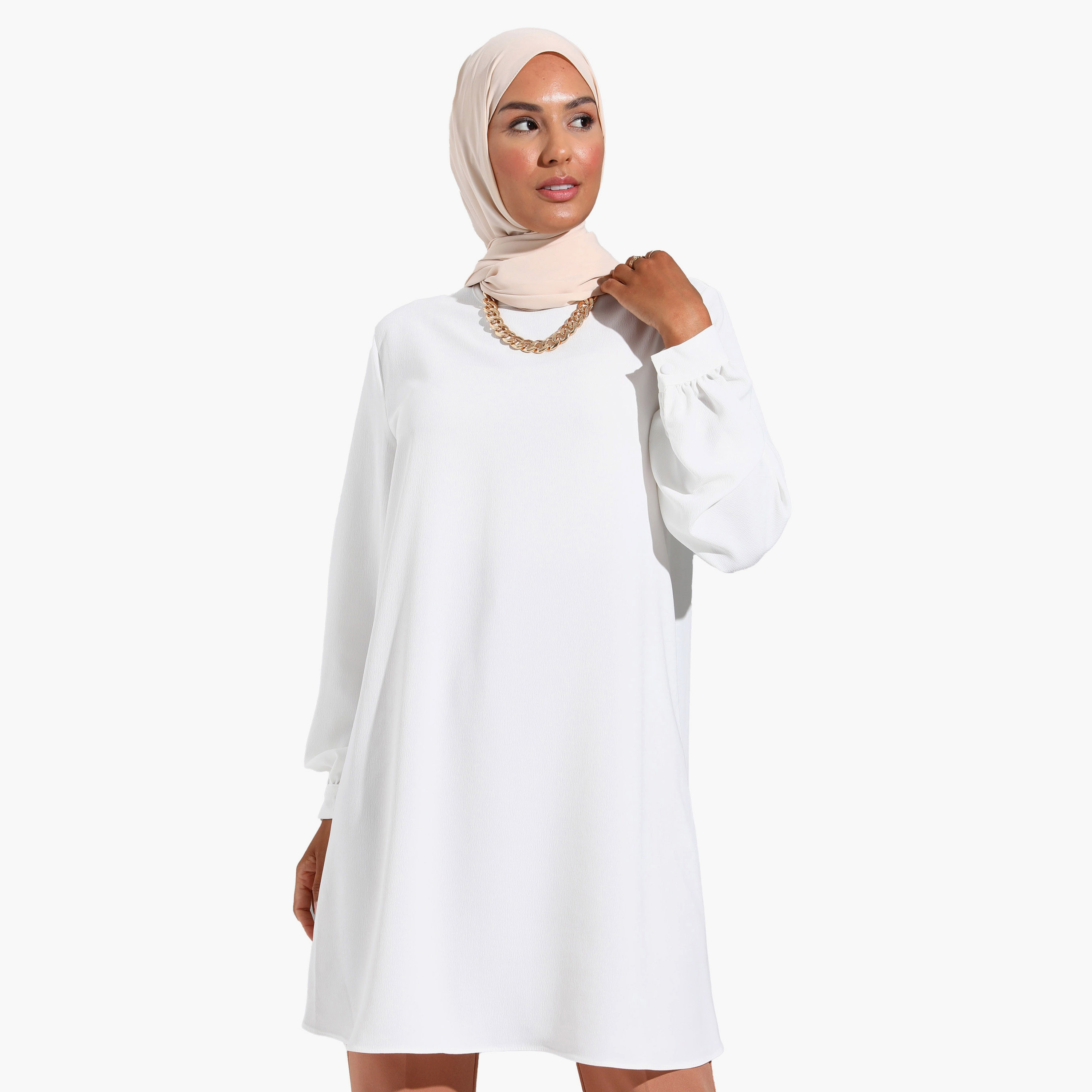 Modanisa sale white dress